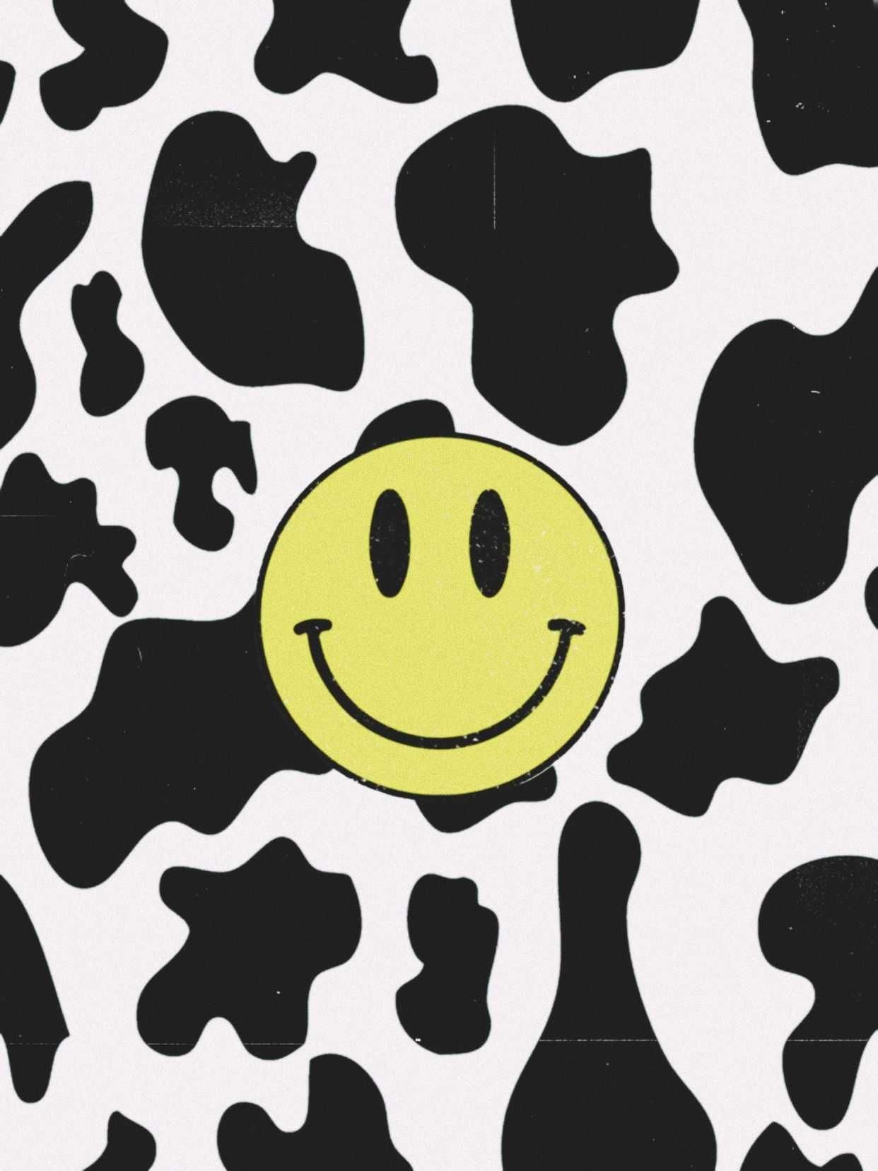 1250x1660 Smiley Face Wallpaper Browse Smiley Face Wallpaper with collections of Black, iPhone, Pink, Simple,. Cow print wallpaper, Cow wallpaper, iPhone wallpaper pattern, Phone