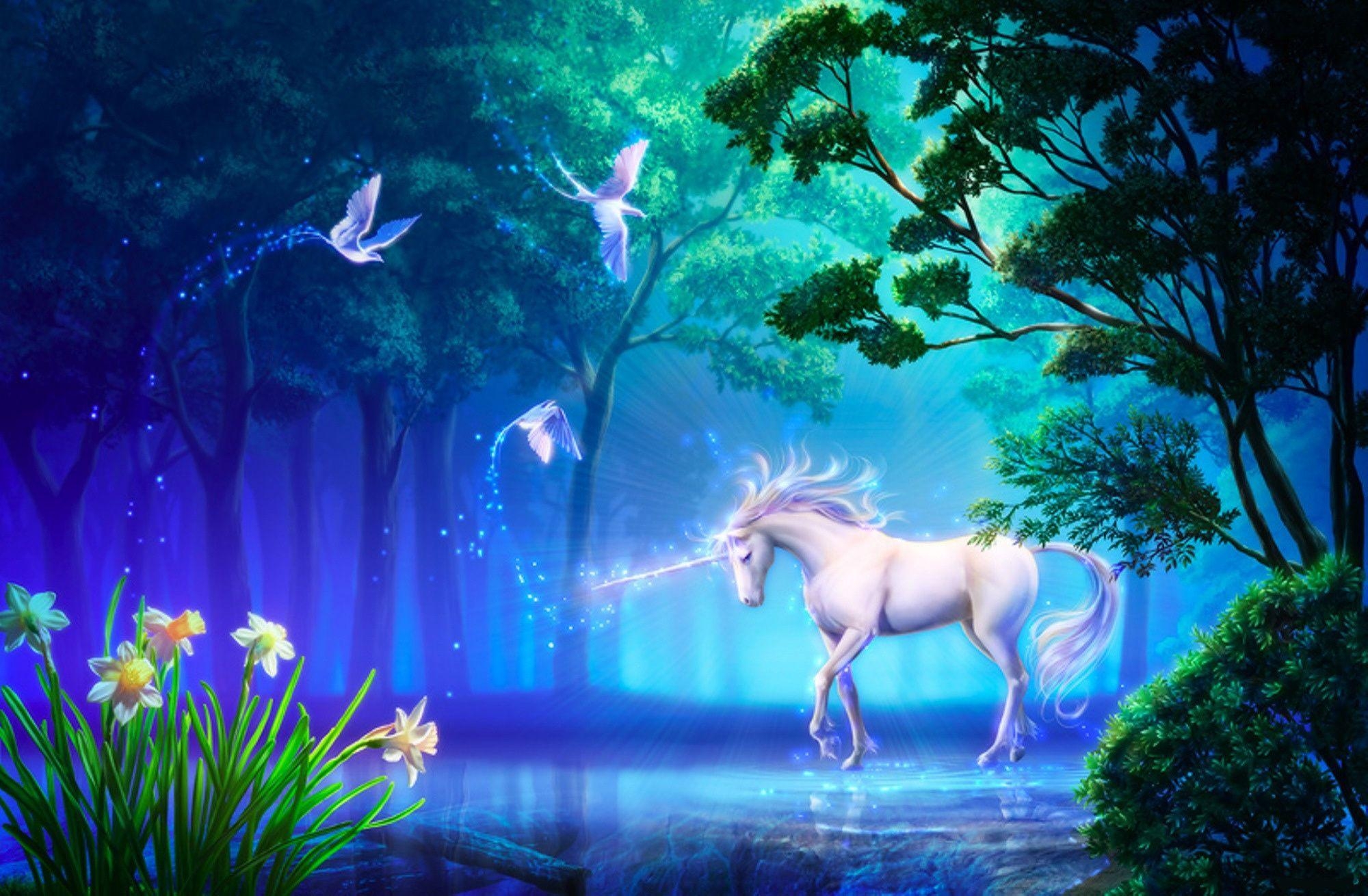 2000x1310 Unicorns and Fairies Wallpaper Free Unicorns, Desktop