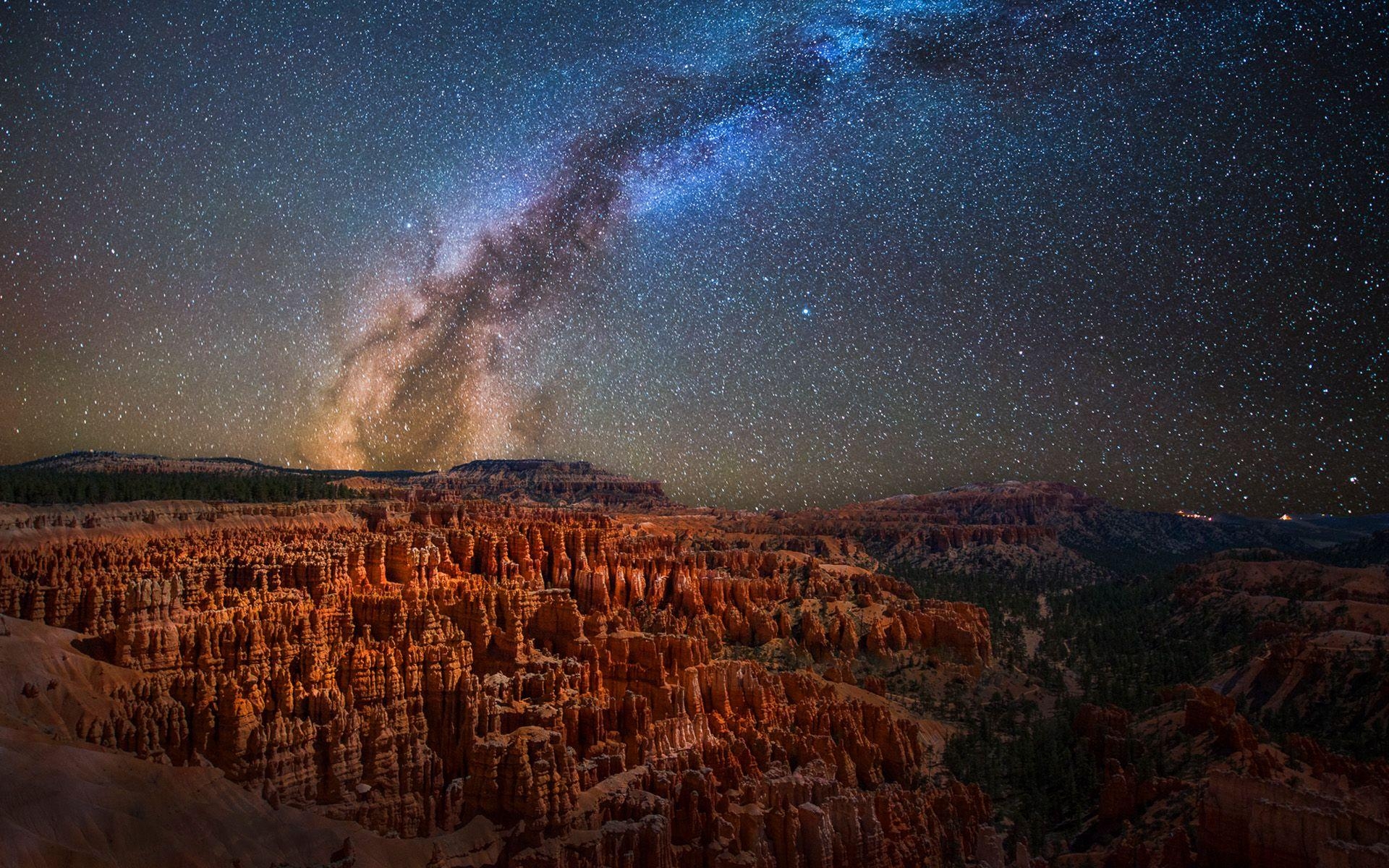 1920x1200 Milky Way Bryce Canyon National Park Utah United States Desktop, Desktop