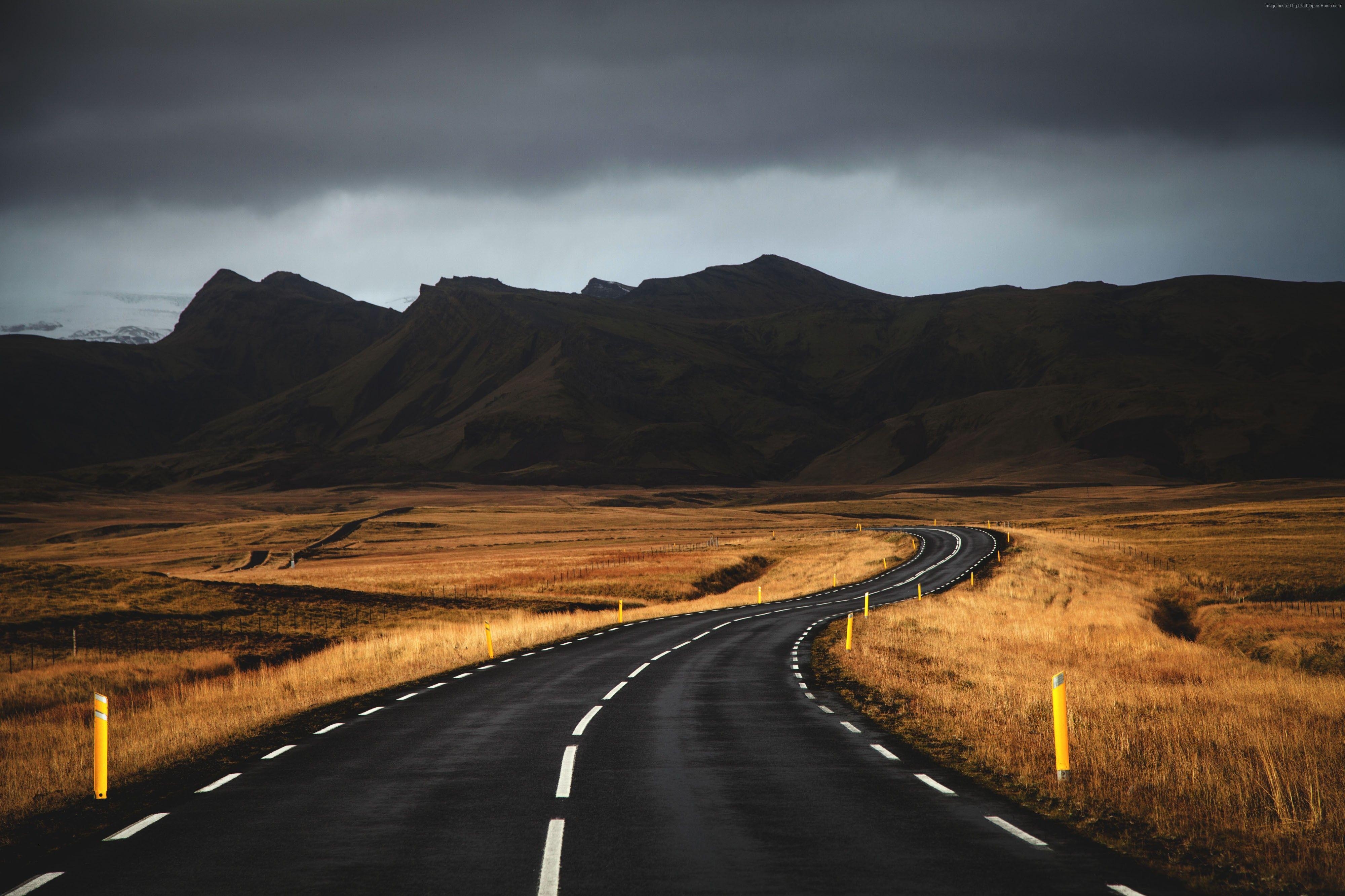 4000x2670 Wallpaper Iceland, 4k, 5k wallpaper, road, mountains, clouds, OS, Desktop