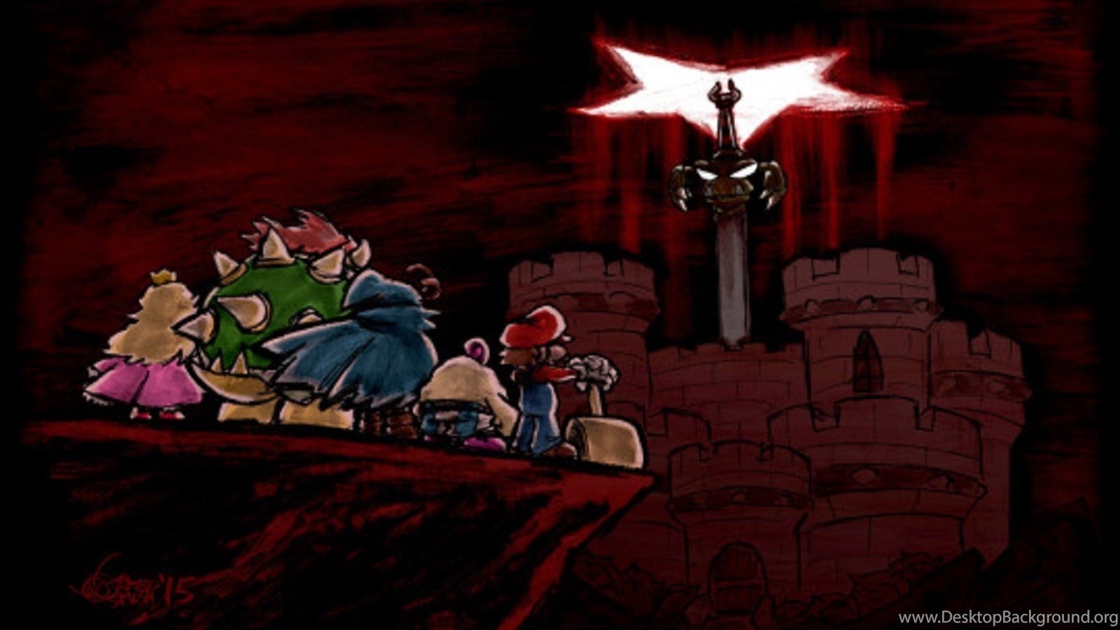 1600x900 Super Mario RPG Cast Fight Exor Sword At Bowsers Castle Geno. Desktop Background, Desktop