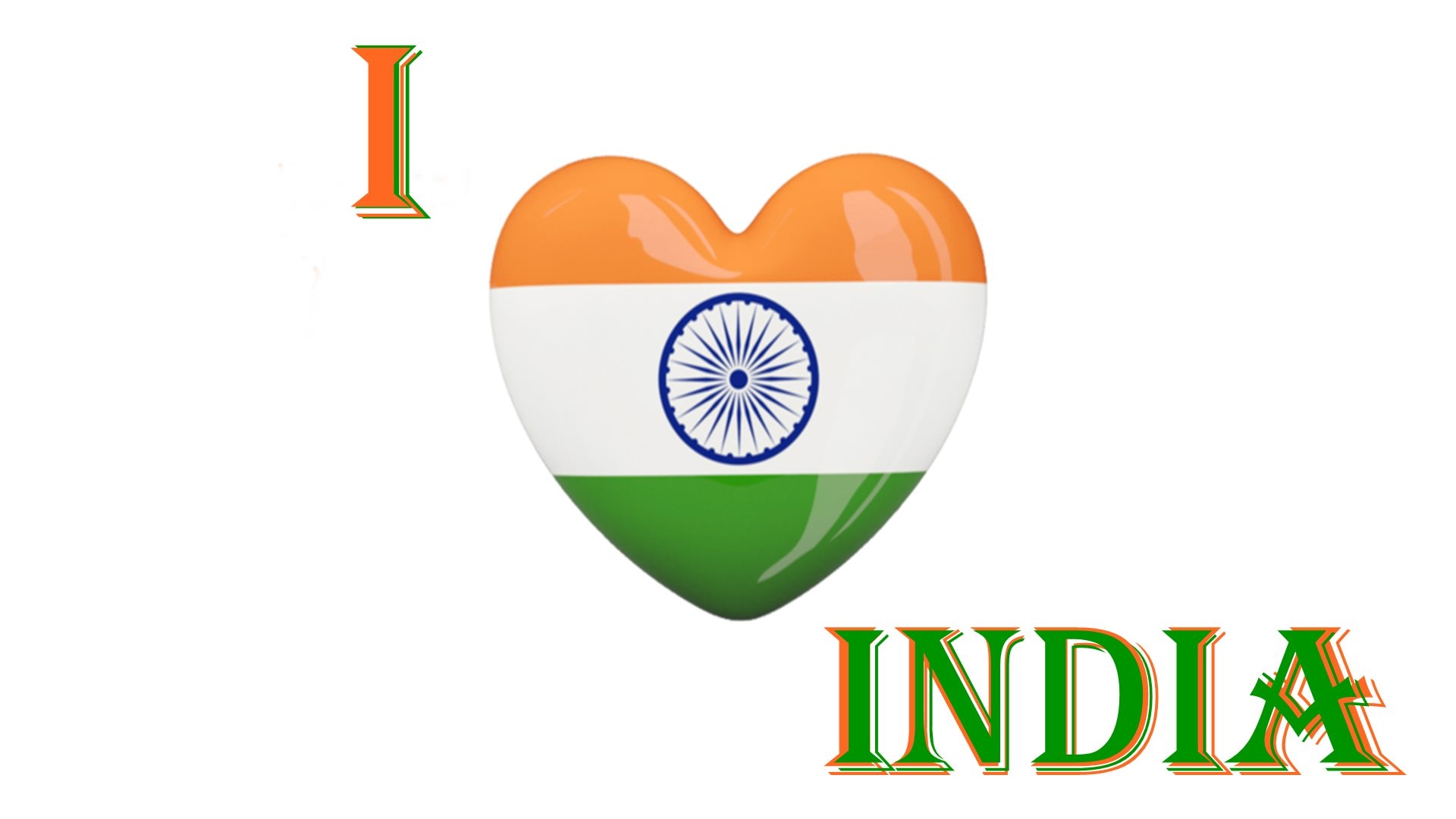 1920x1080 I Love India Beautiful Heart Tiranga Indian Flag HD Wallpaper, Desktop