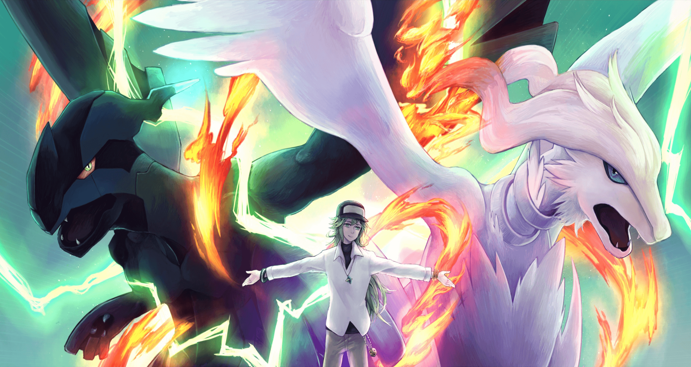 2400x1280 Reshiram (Pokémon) HD Wallpaper and Background Image, Desktop