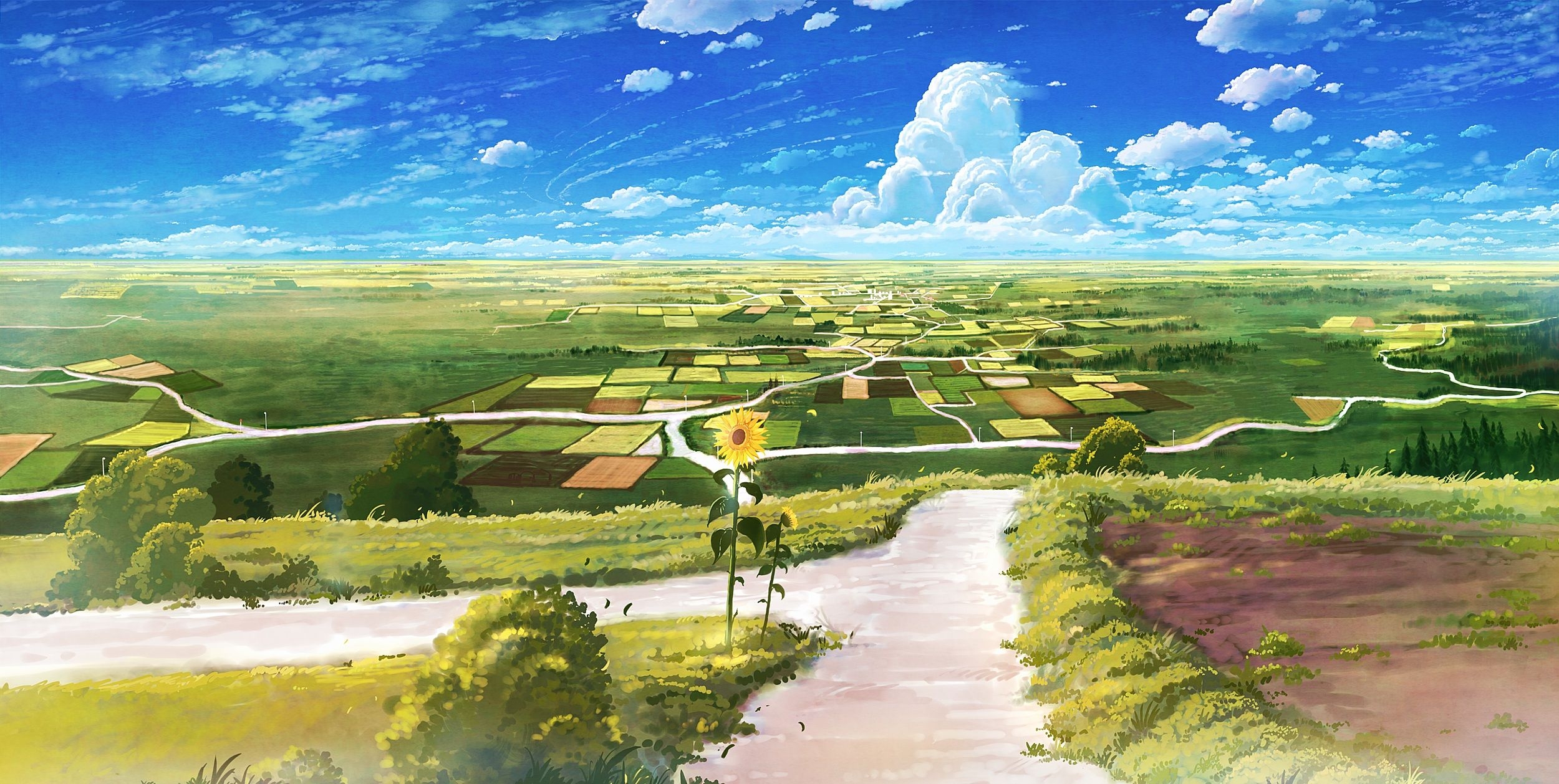 2500x1260 Free Anime Landscape Background, Desktop