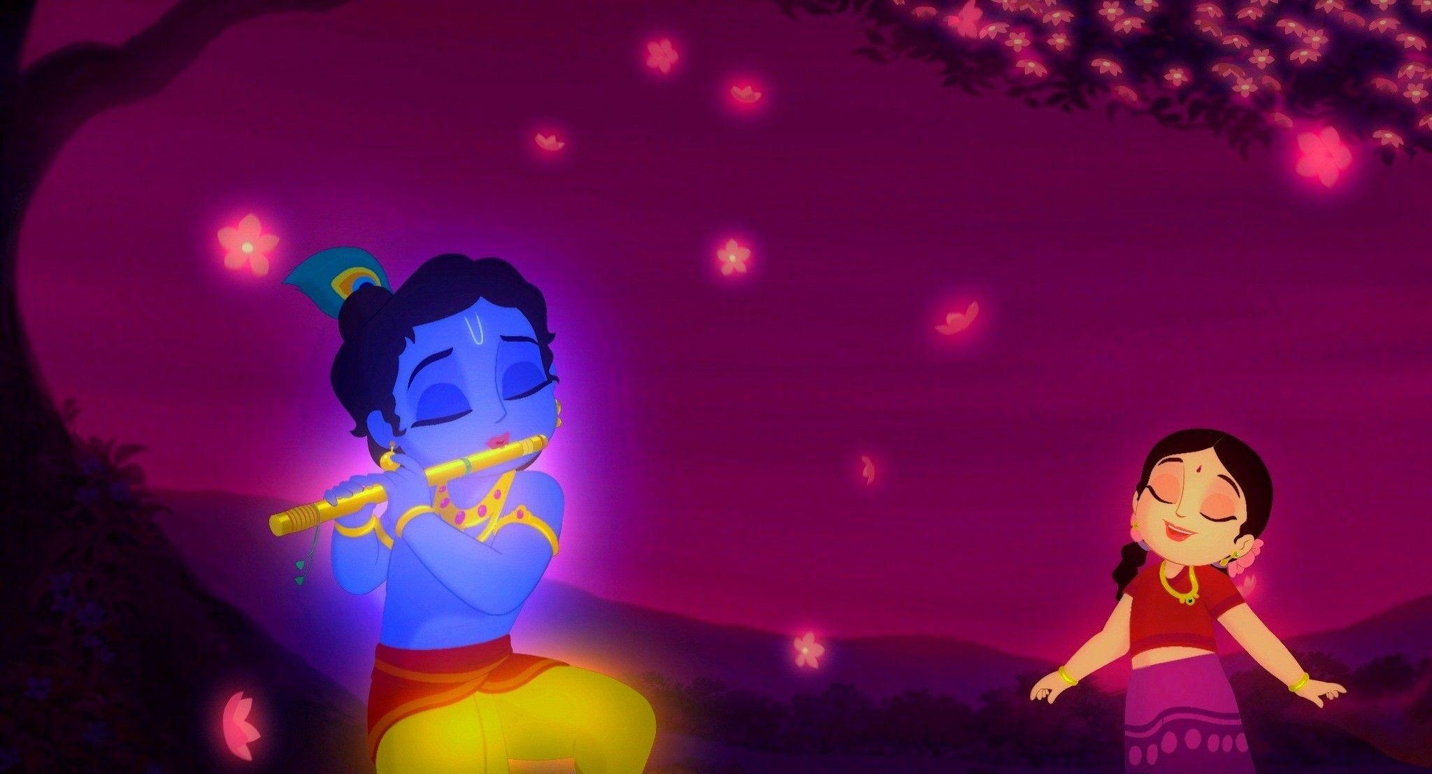 2050x1110 Animated Krishna Wallpaper Free Animated Krishna, Desktop