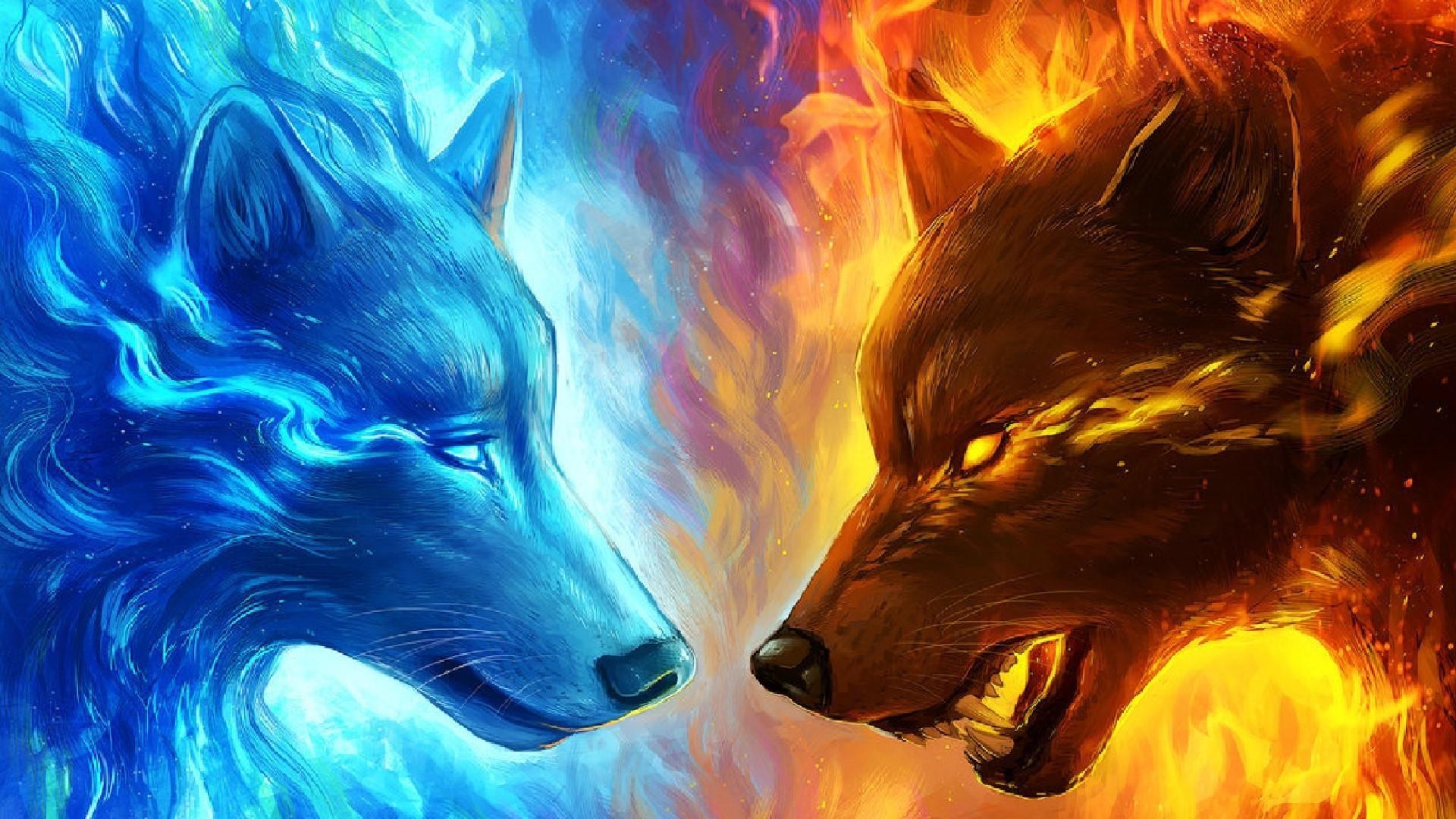 1920x1080 Fire Wolf Wallpaper, Desktop