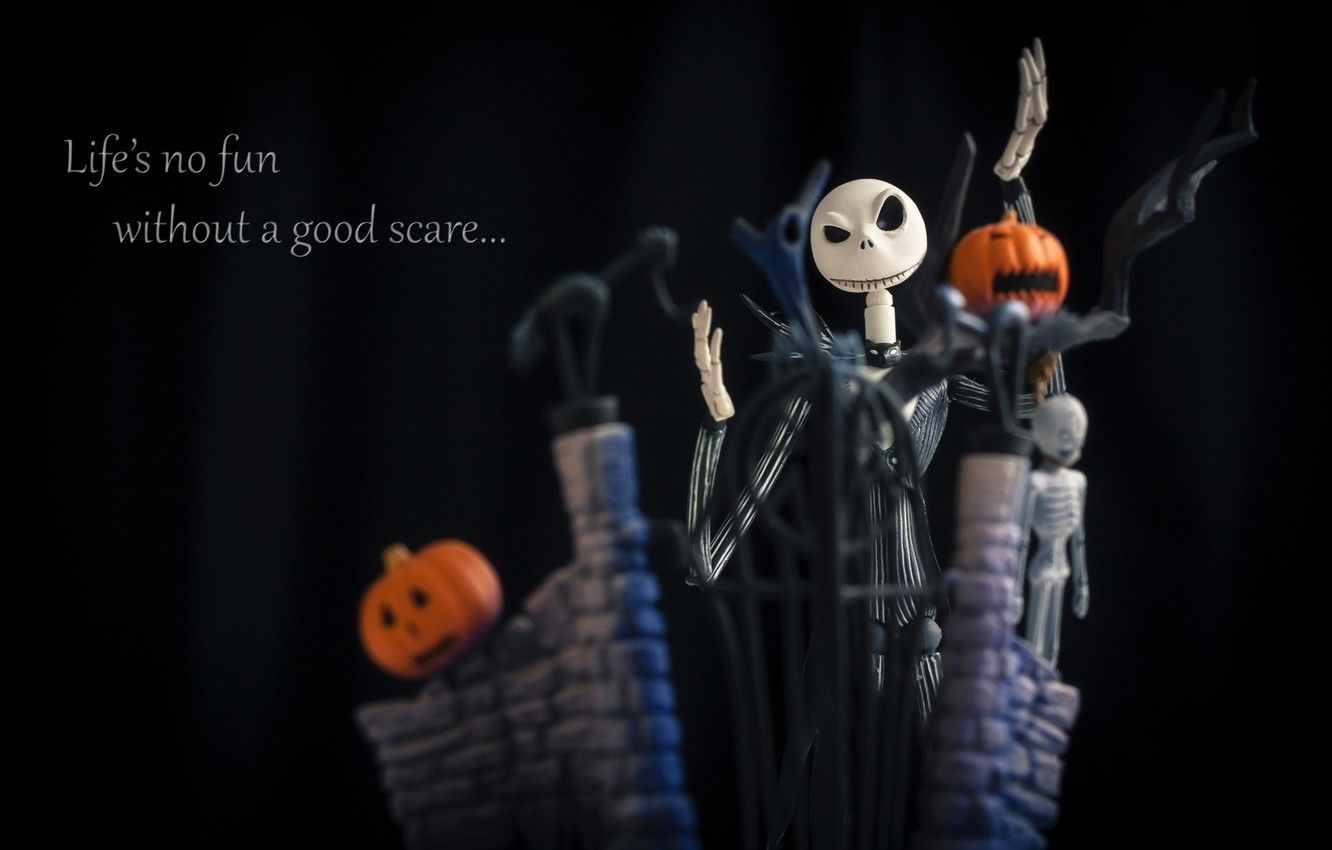 1340x850 Wallpaper night, holiday, the film, cartoon, pumpkin, Halloween, halloween, night, the bare bones, movie, holiday, film, Jack, The nightmare before Christmas, pumpkins, Jack Skellington image for desktop, section фильмы, Desktop