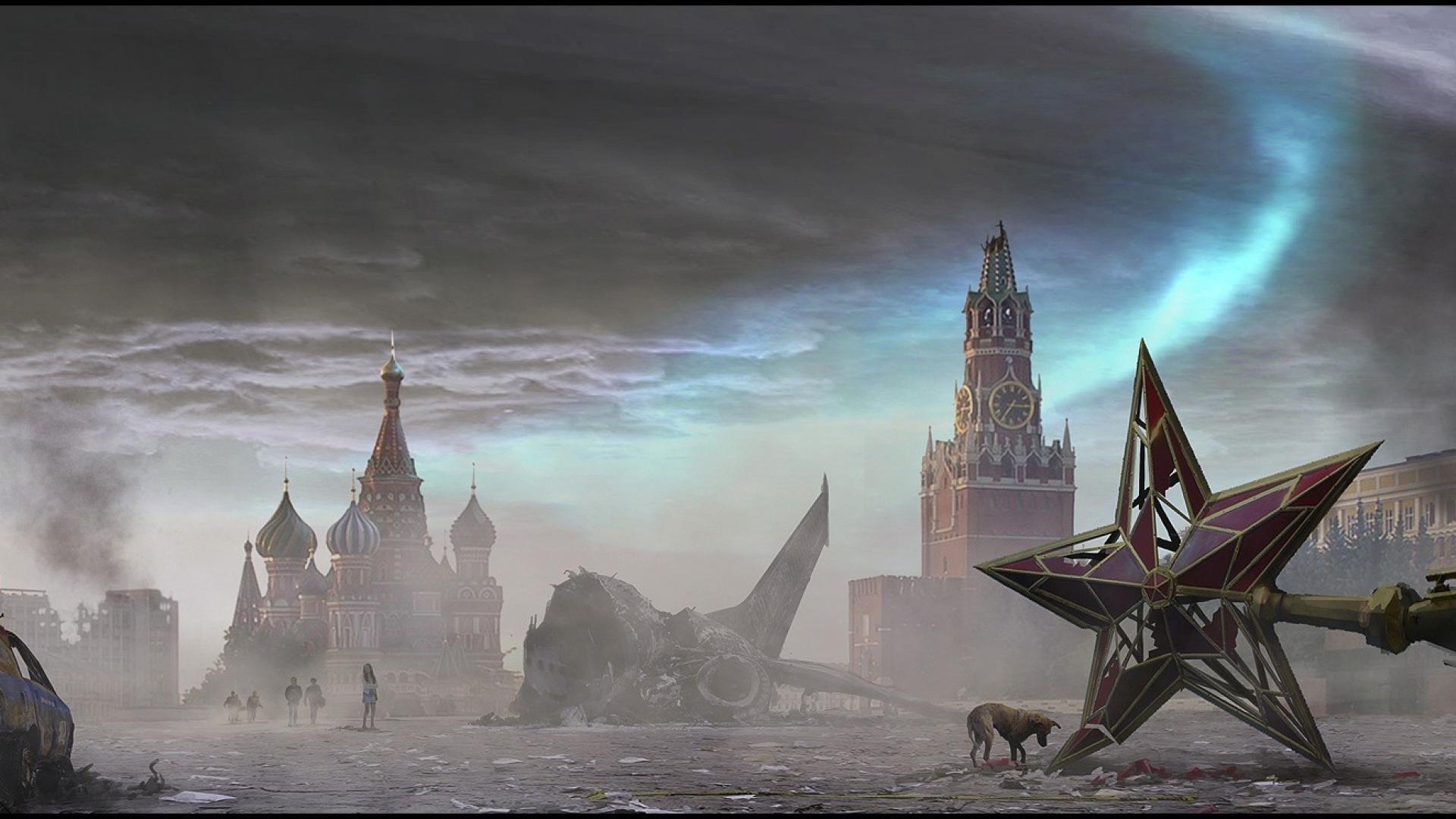 1920x1080 Moscow disasters red square post apocalyptic russian wallpaper, Desktop