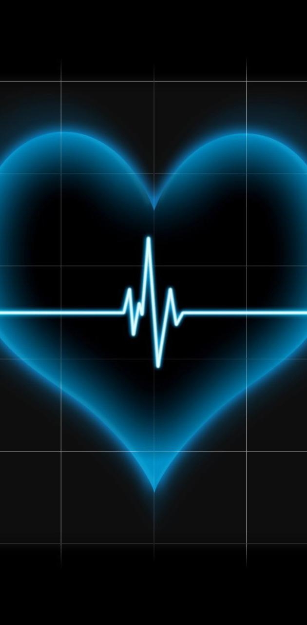 630x1280 Blue Heart wallpaper, Phone