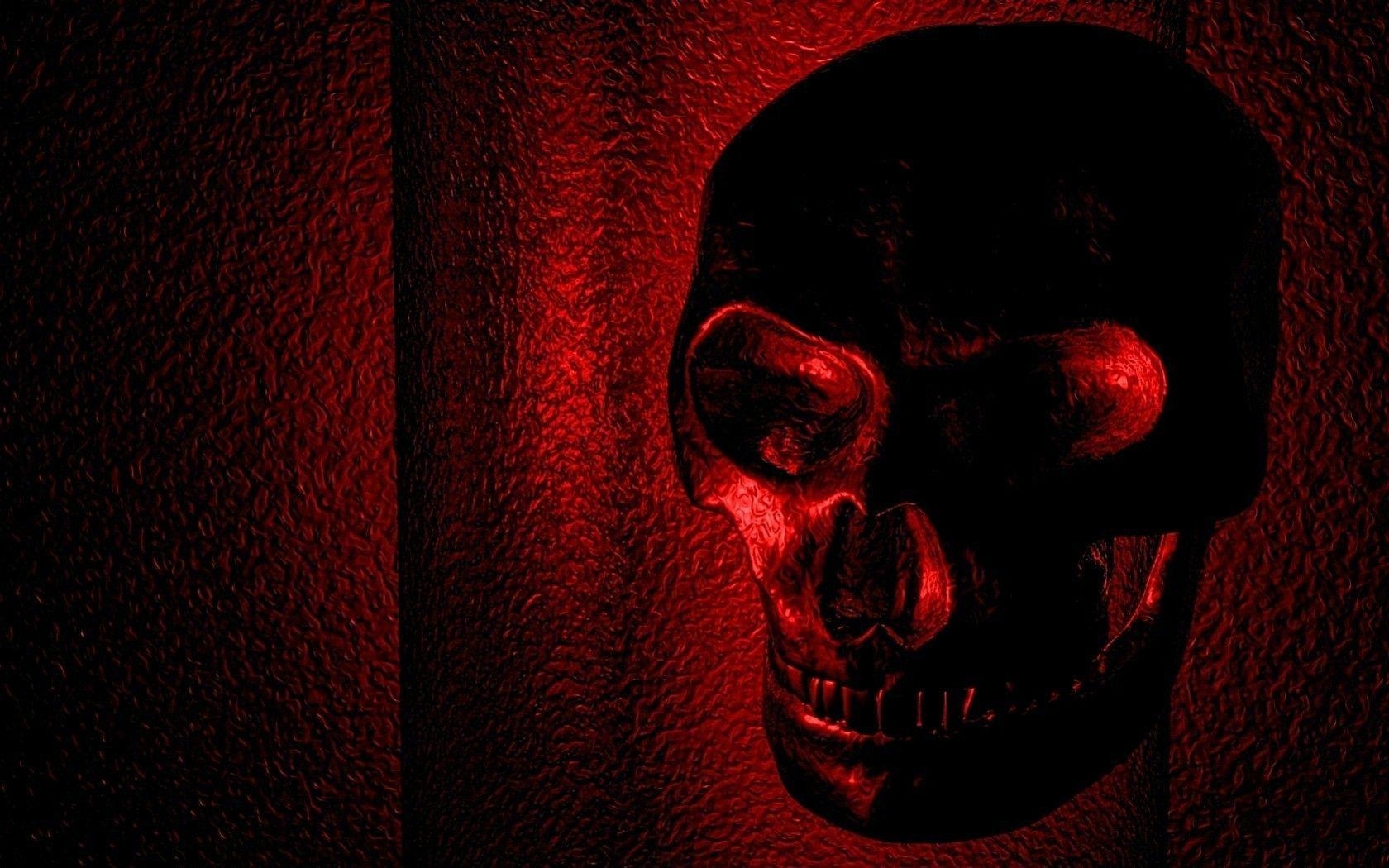 1680x1050 red skulls, Desktop