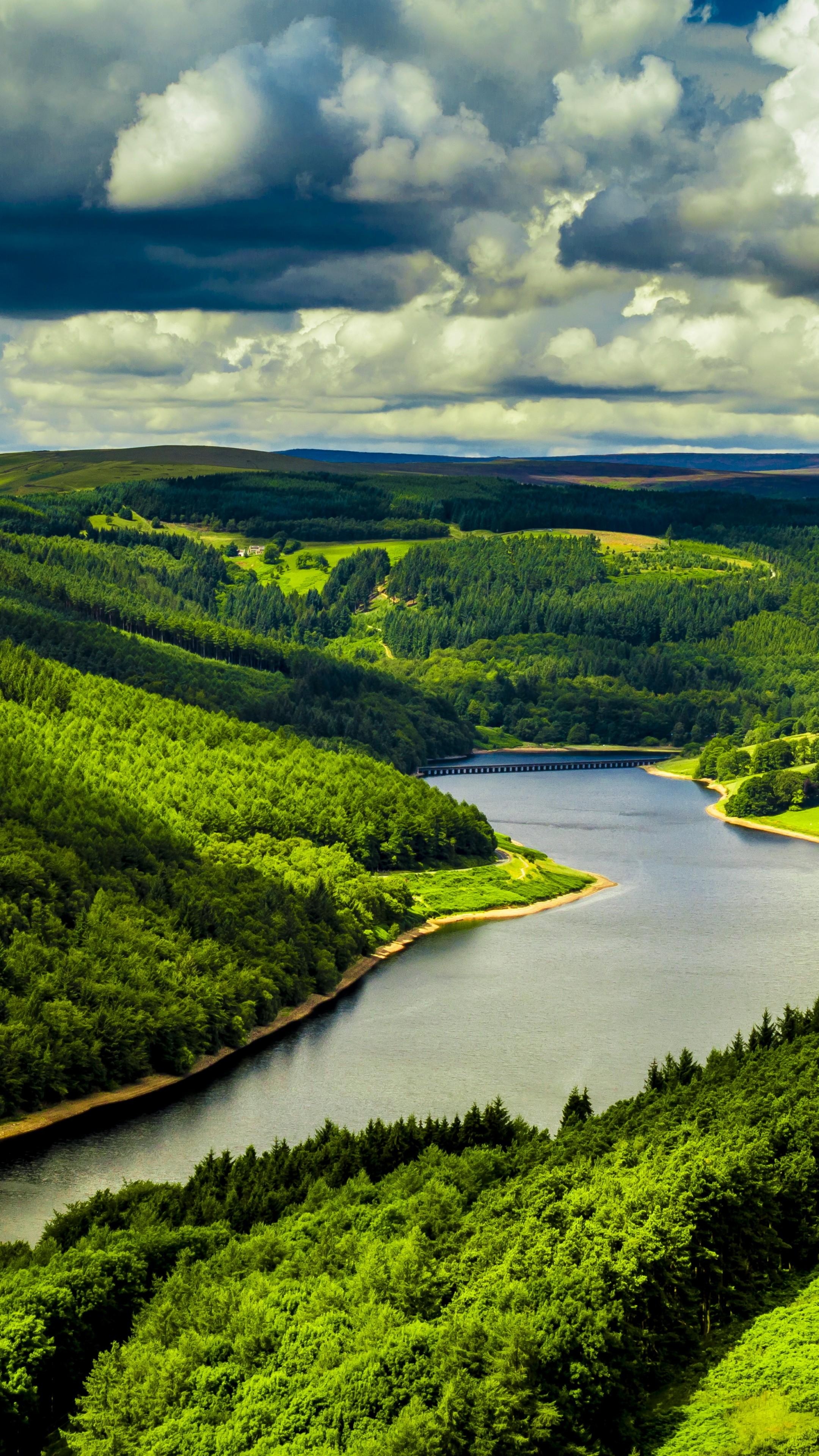 2160x3840 Wallpaper UK, 4k, HD wallpaper, hills, river, trees, sky, Nature, Phone