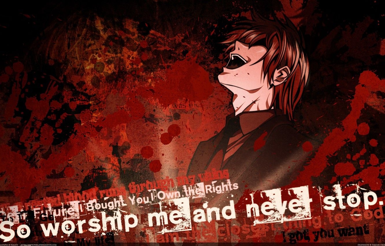 1340x850 Wallpaper death note, Light Yagami, so worship me and never stop, yagami light, kira image for desktop, section прочее, Desktop