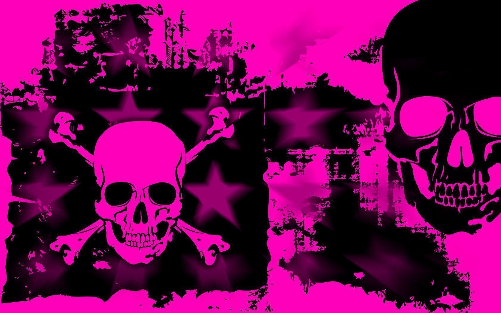 1680x1050 image For > Pink And Black Skull Wallpaper, Desktop