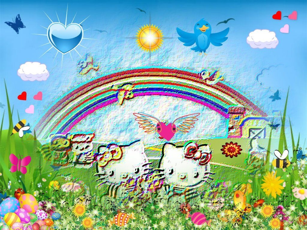 1030x770 Happy Easter Hello Kitty, Desktop