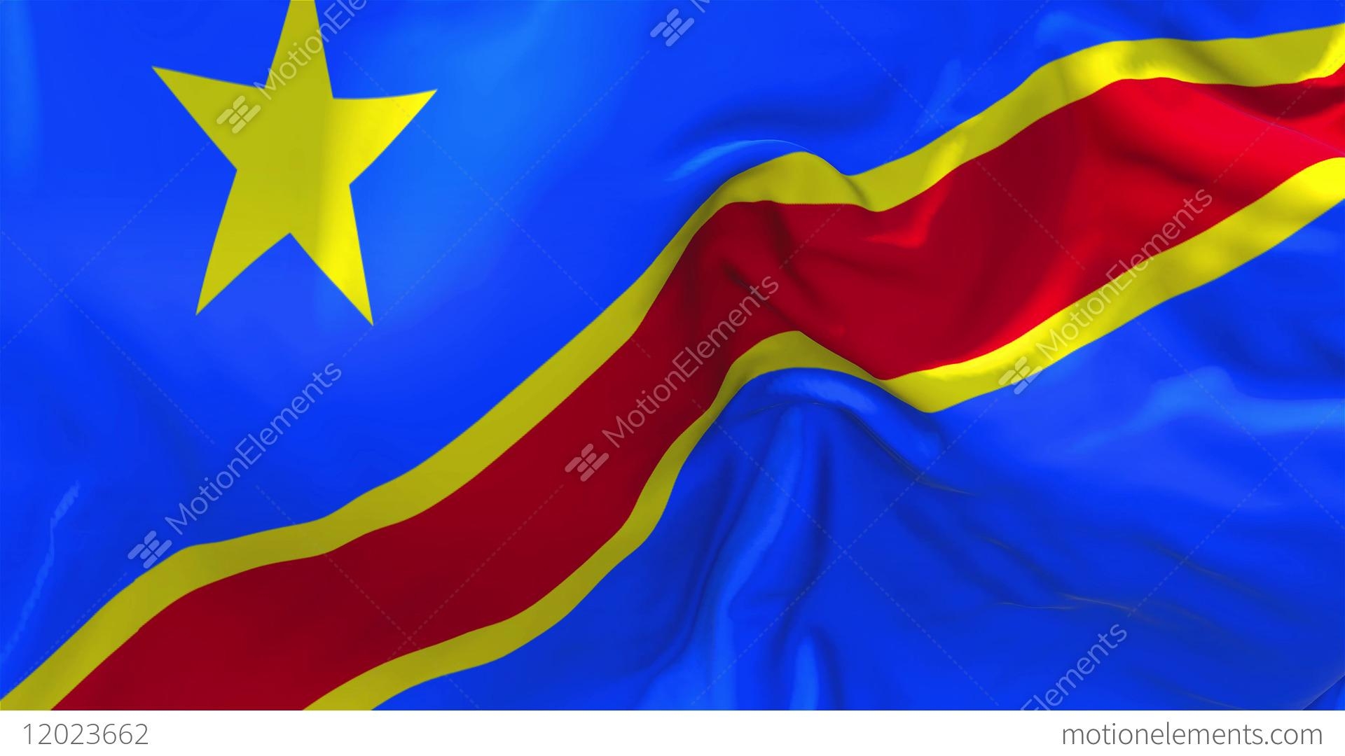 1920x1080 249. The Democratic Republic Of The Congo Flag Waving Seamless Loop, Desktop