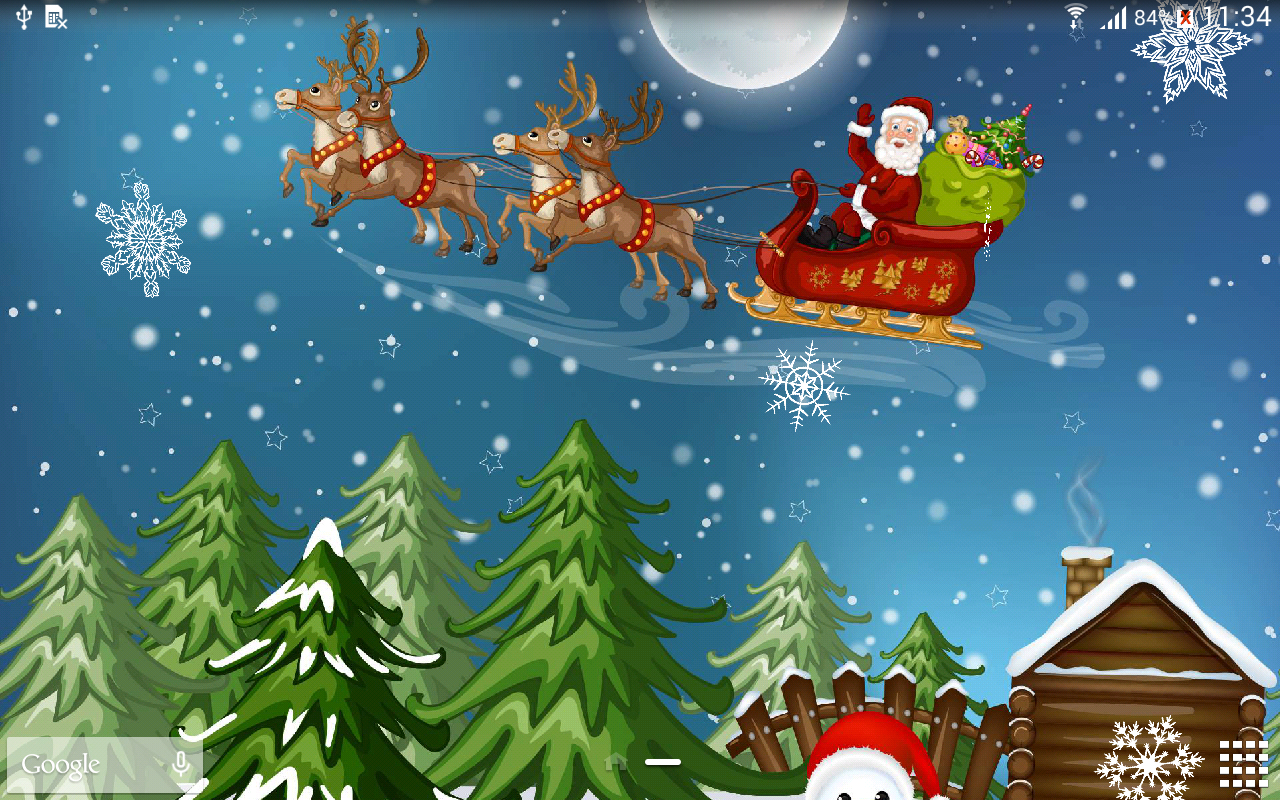 1280x800 Christmas Live Wallpaper Claus And Christmas House, Desktop