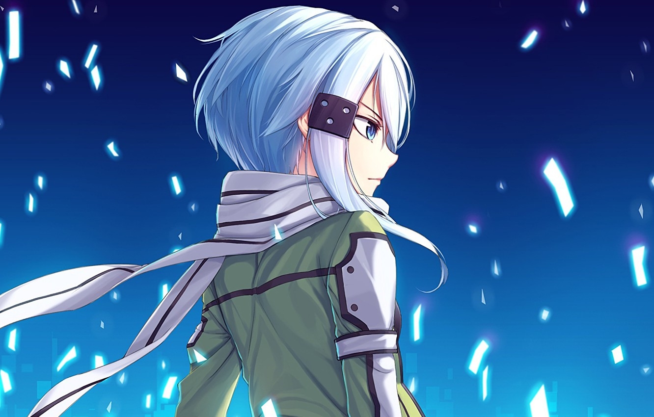 1340x850 Wallpaper look, anime, art, Fragments, Sword art online, Sword Art Online, Sinon image for desktop, section сёнэн, Desktop