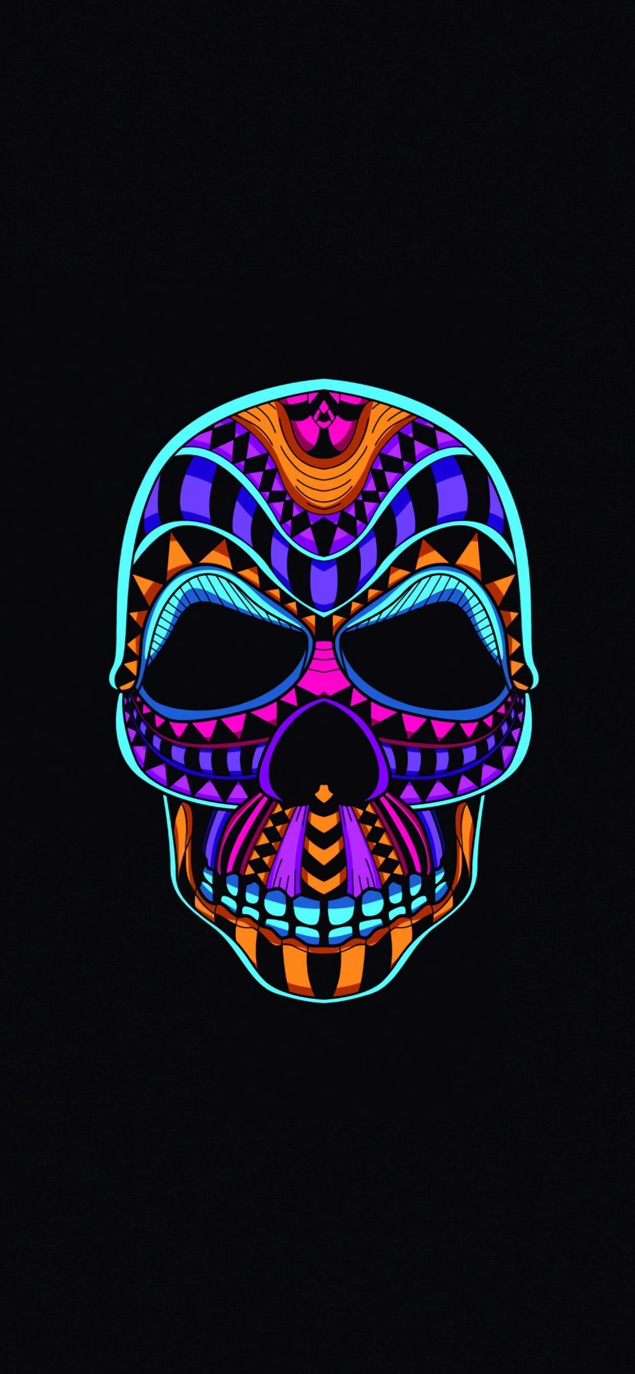 1250x2690 skull dark minimal 4k iPhone X Wallpaper Free Download, Phone