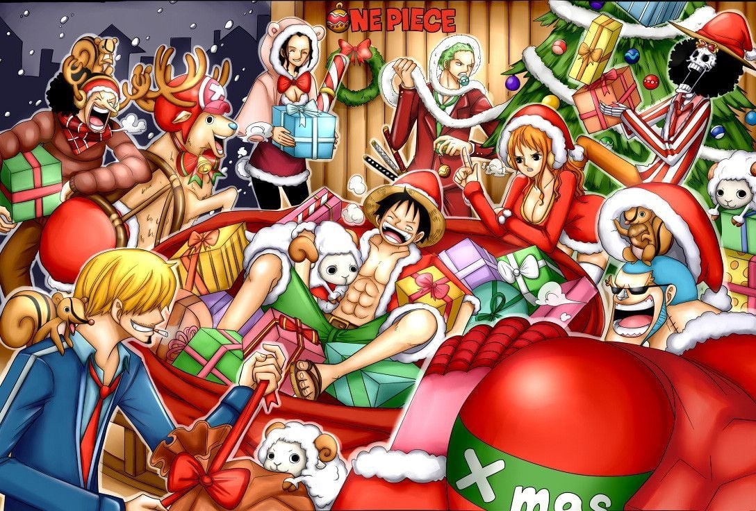 1090x740 One Piece Christmas Wallpaper Free One Piece Christmas Background, Desktop