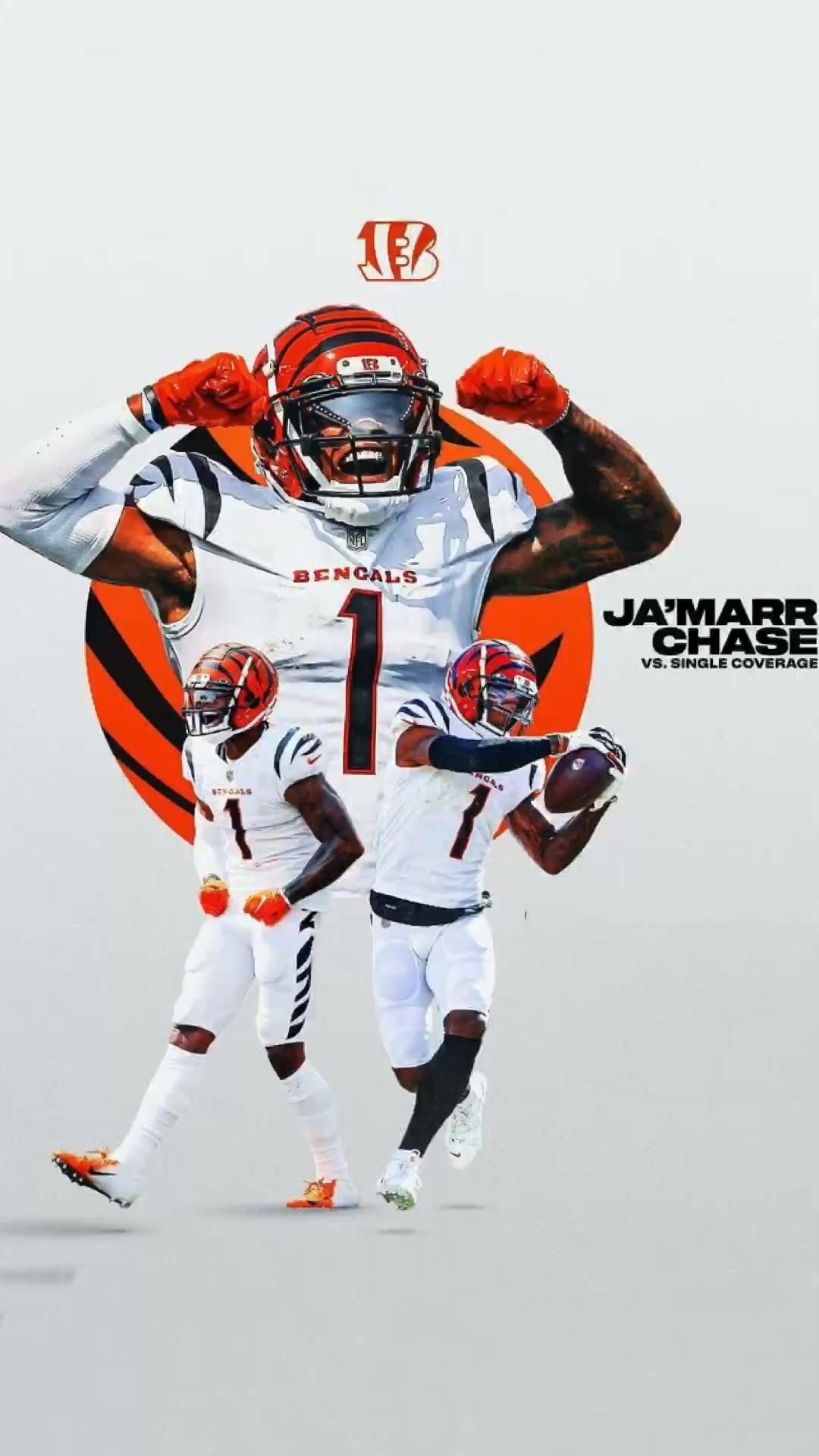 1080x1920 Ja'marr chase. Nfl football wallpaper, Bengals football, Nfl football picture, Phone