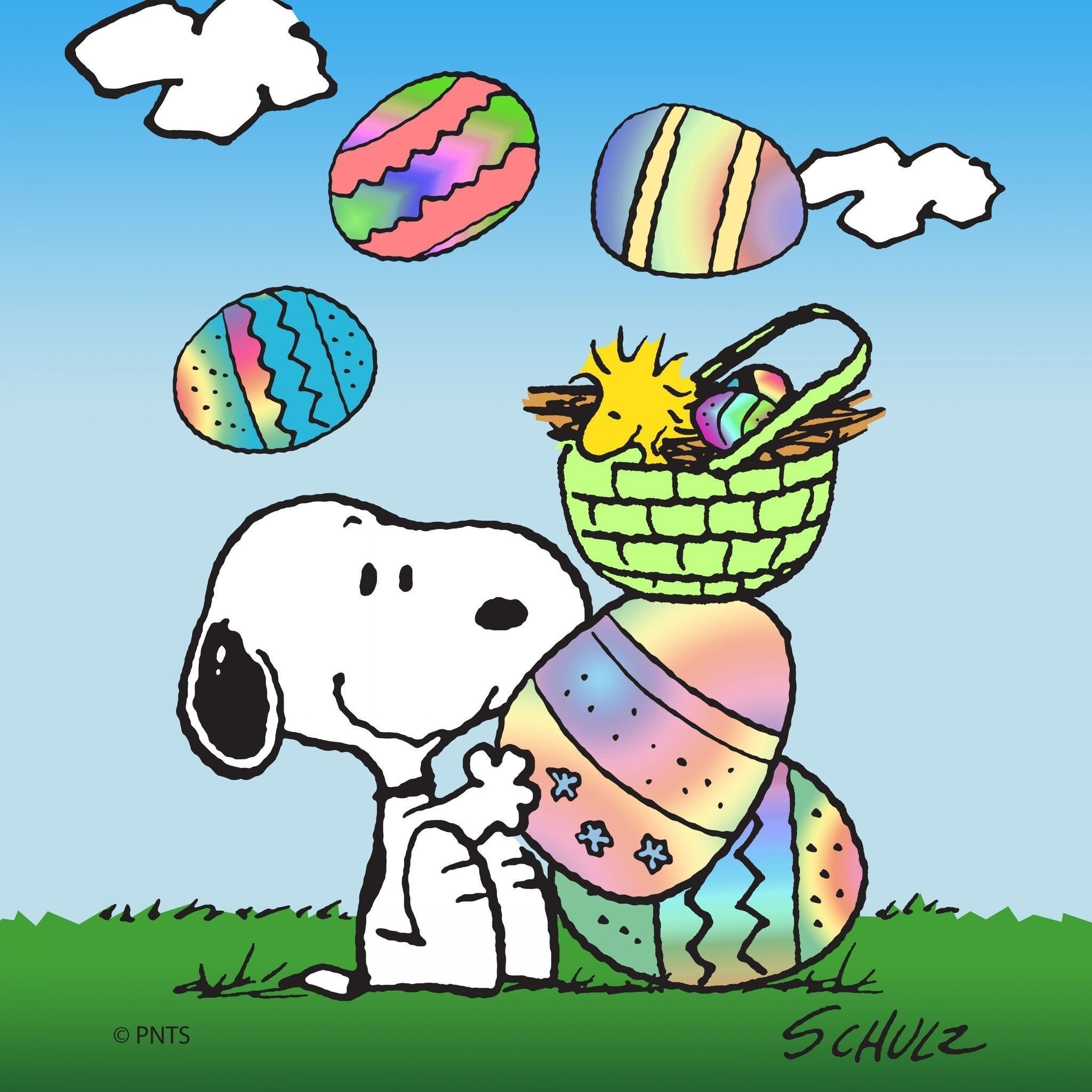 2050x2050 Snoopy Spring Wallpaper, Phone