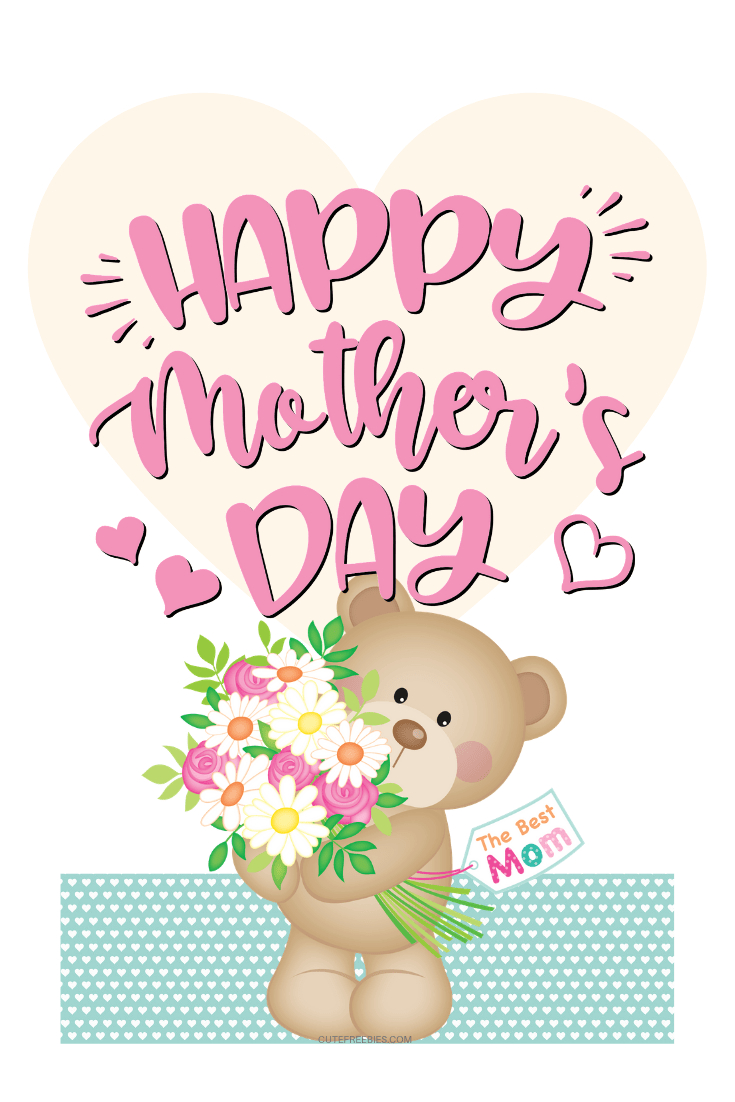 740x1110 Cute Printable Mothers' Day Cards, Phone