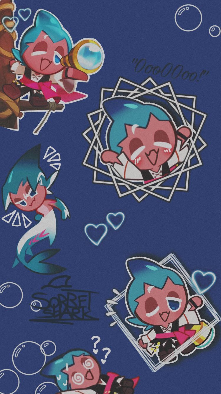 750x1340 making cookie run characters wallpaper day 1: Sorbet Shark Cookie!: Cookierun, Phone