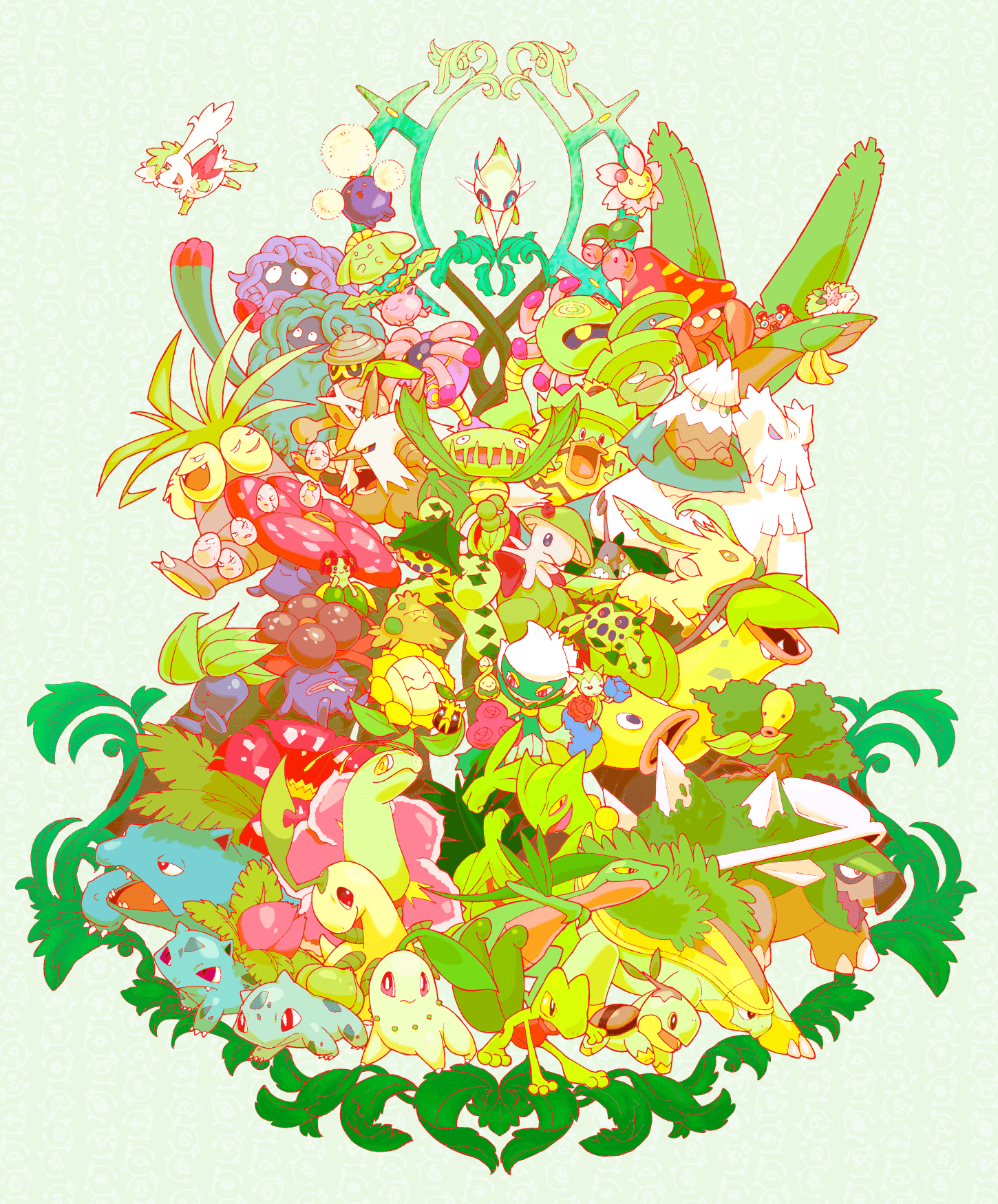 1450x1750 abomasnow arceus bayleef bellossom bellsprout breloom budew bug_type, Phone