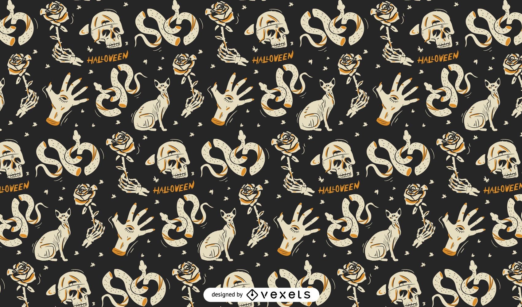 1700x1000 Halloween Holiday Scary Elements Pattern Design Vector Download, Desktop