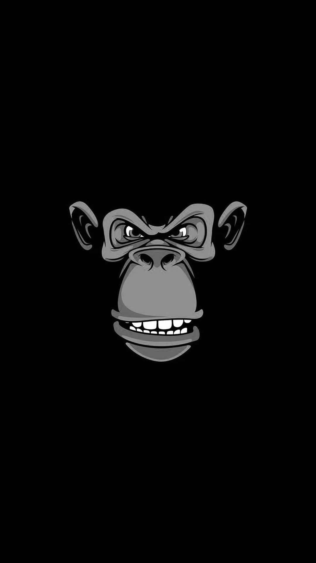 1080x1920 Download A Black Background With A Gorilla Face On It Wallpaper, Phone