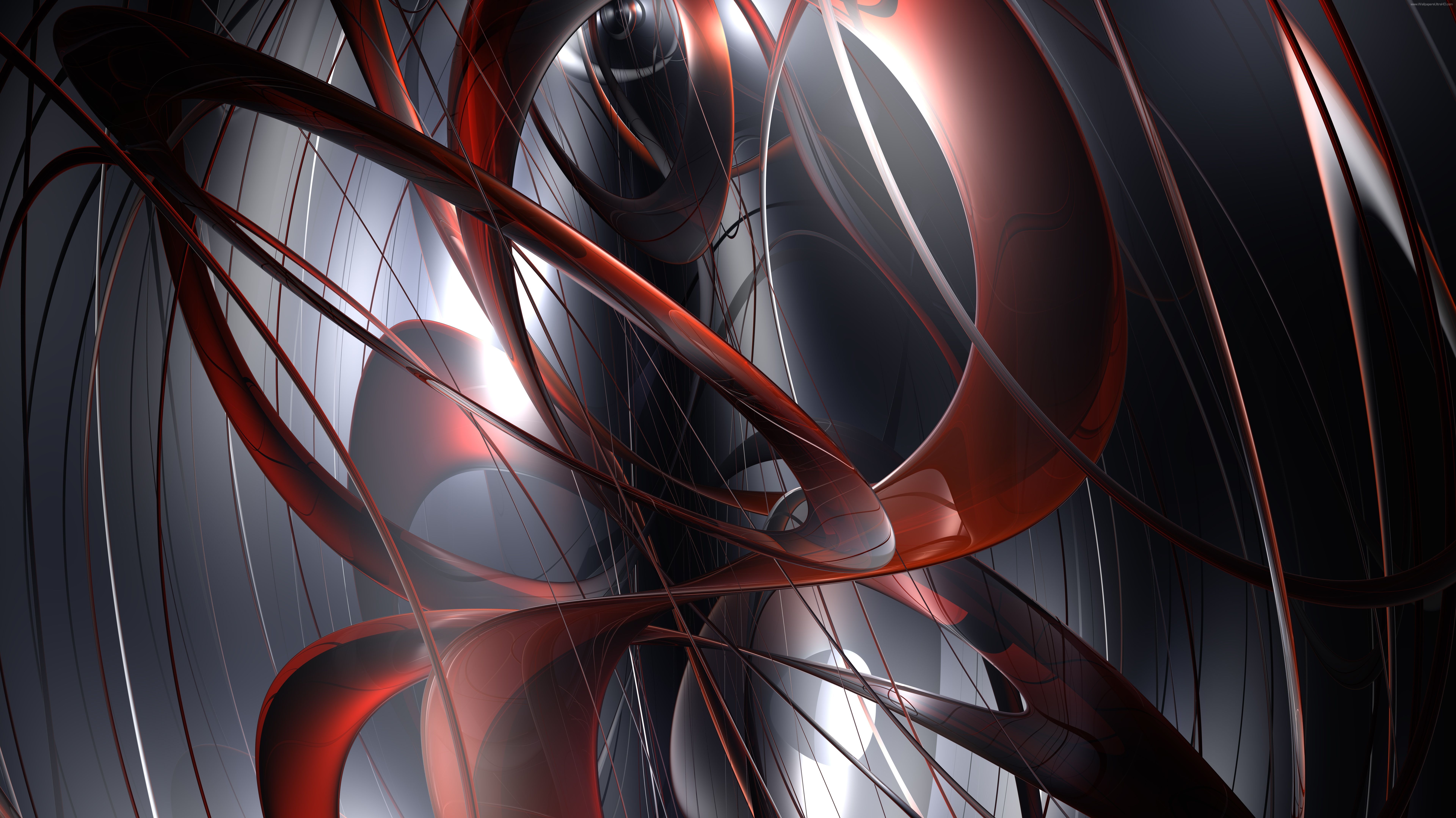 7680x4320 3D red abstraction picture, Desktop