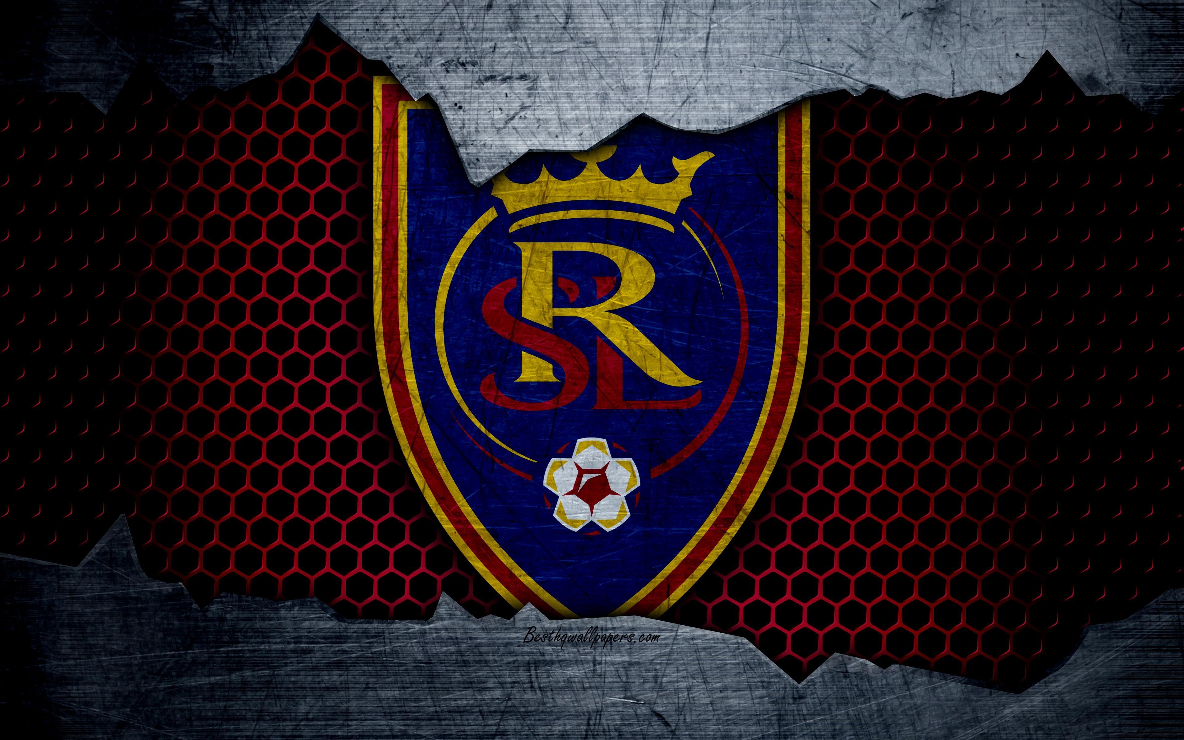 3840x2400 Download wallpaper Real Salt Lake, 4k, logo, MLS, soccer, Western, Desktop