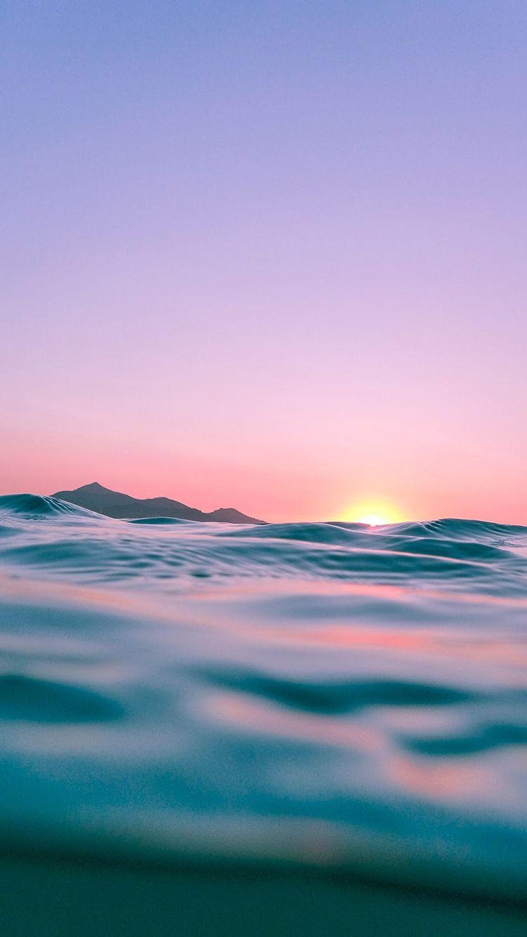 750x1340 iPhone wallpaper tropical ocean sunset with pretty vibrant colors, Phone