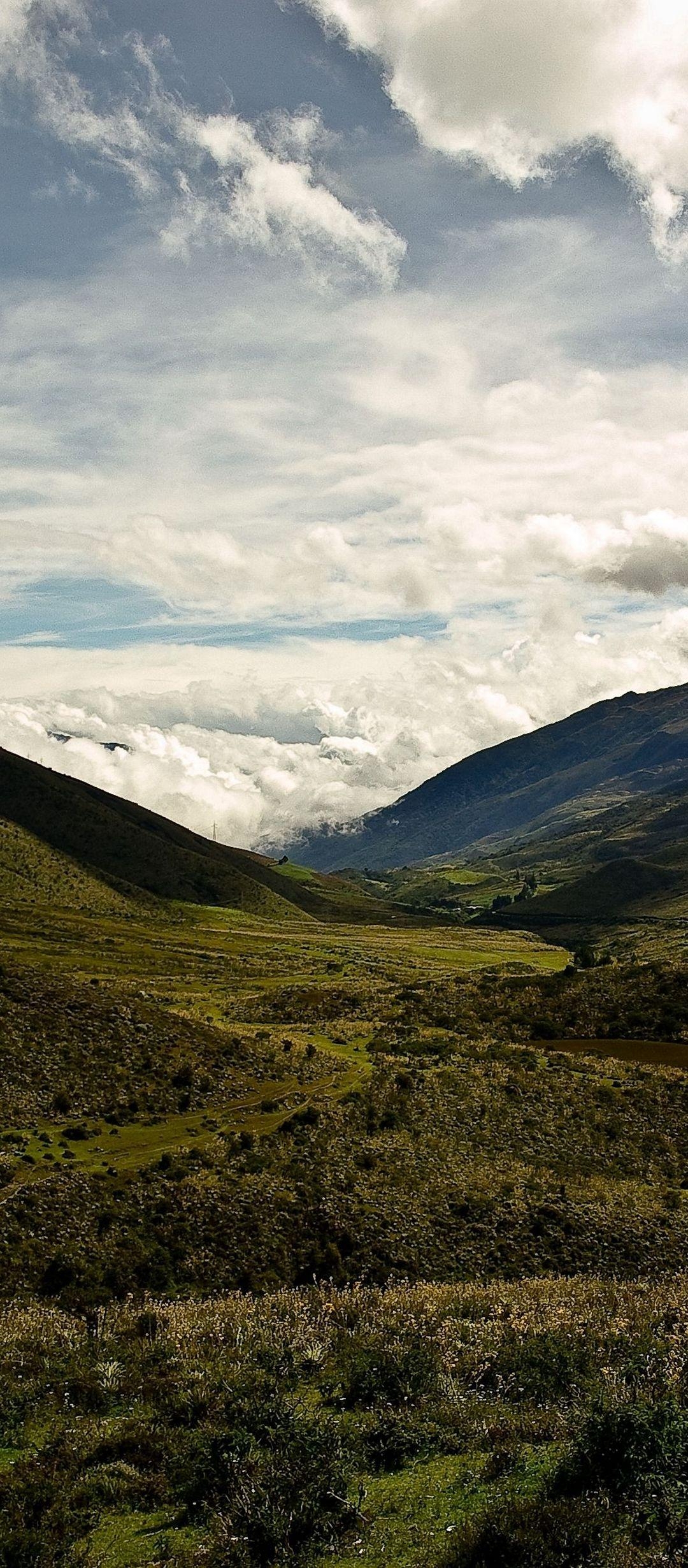 1080x2460 Mountains Grass Sky - [], Phone