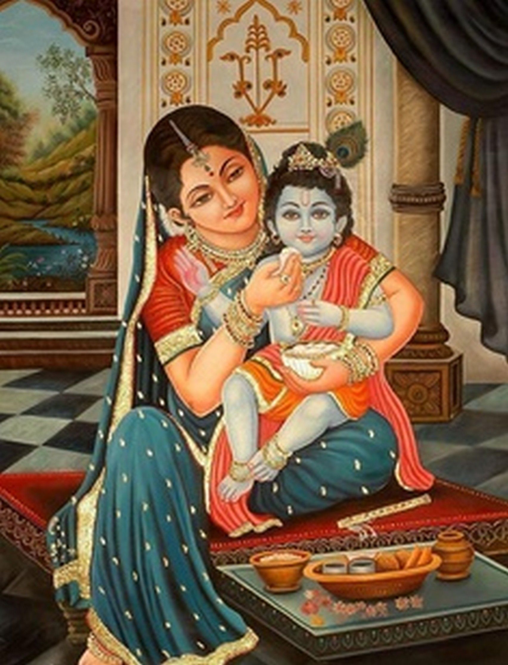 1710x2240 Krishna (child Age). Baby Krishna, Krishna Painting, Yashoda Krishna, Phone