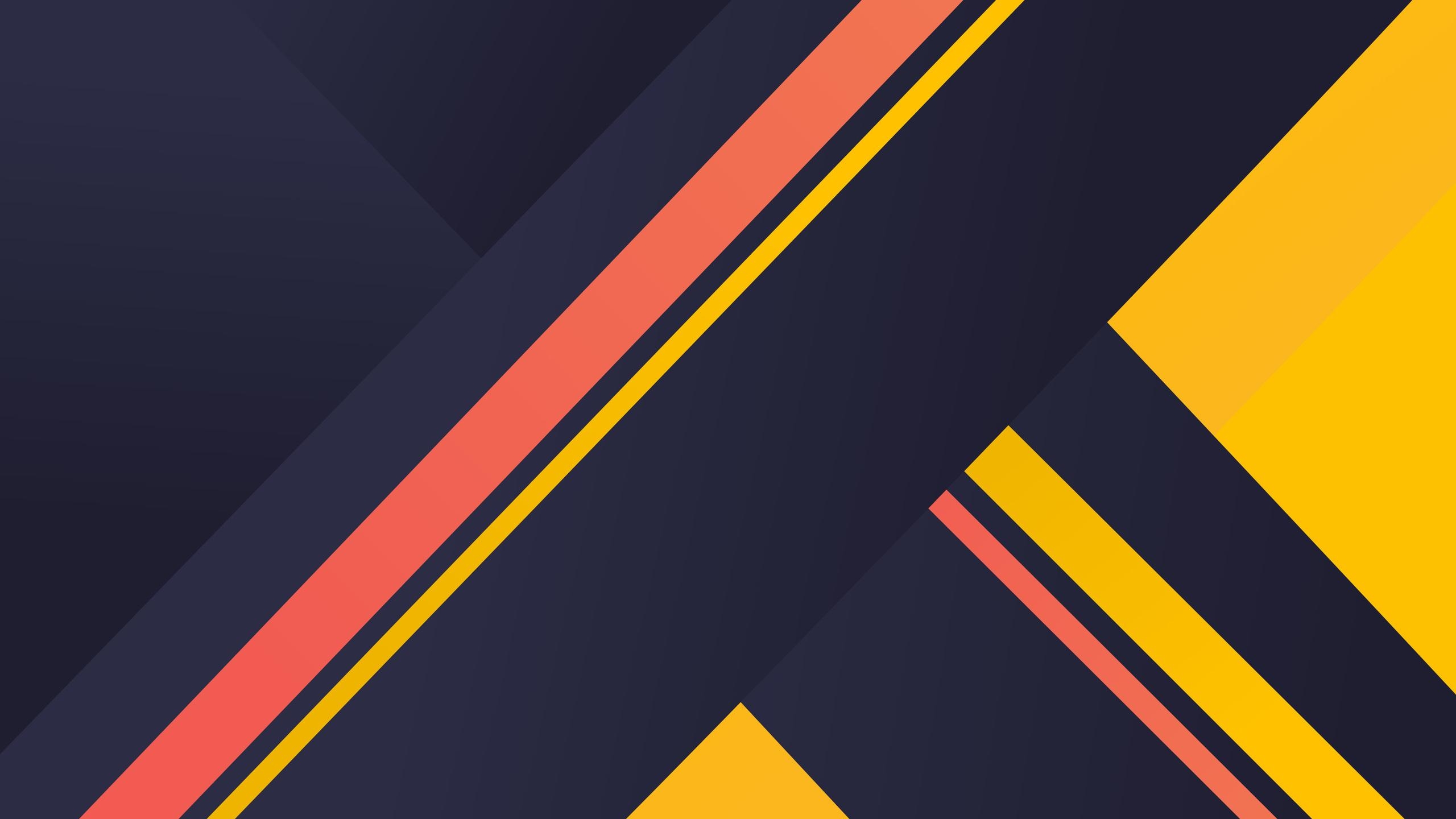 2560x1440 Geometric Material Yellow Blue Red 4k 1440P Resolution HD, Desktop