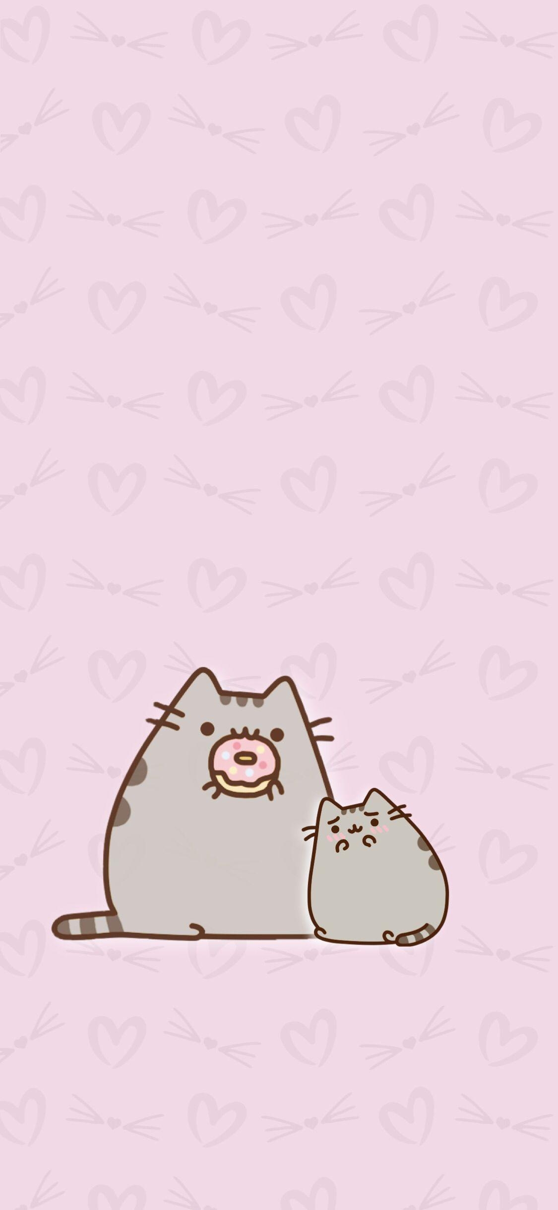 1130x2440 Wallpaper, Background, HD, iPhone, Android, Cute, Kawaii, Pusheen, Phone