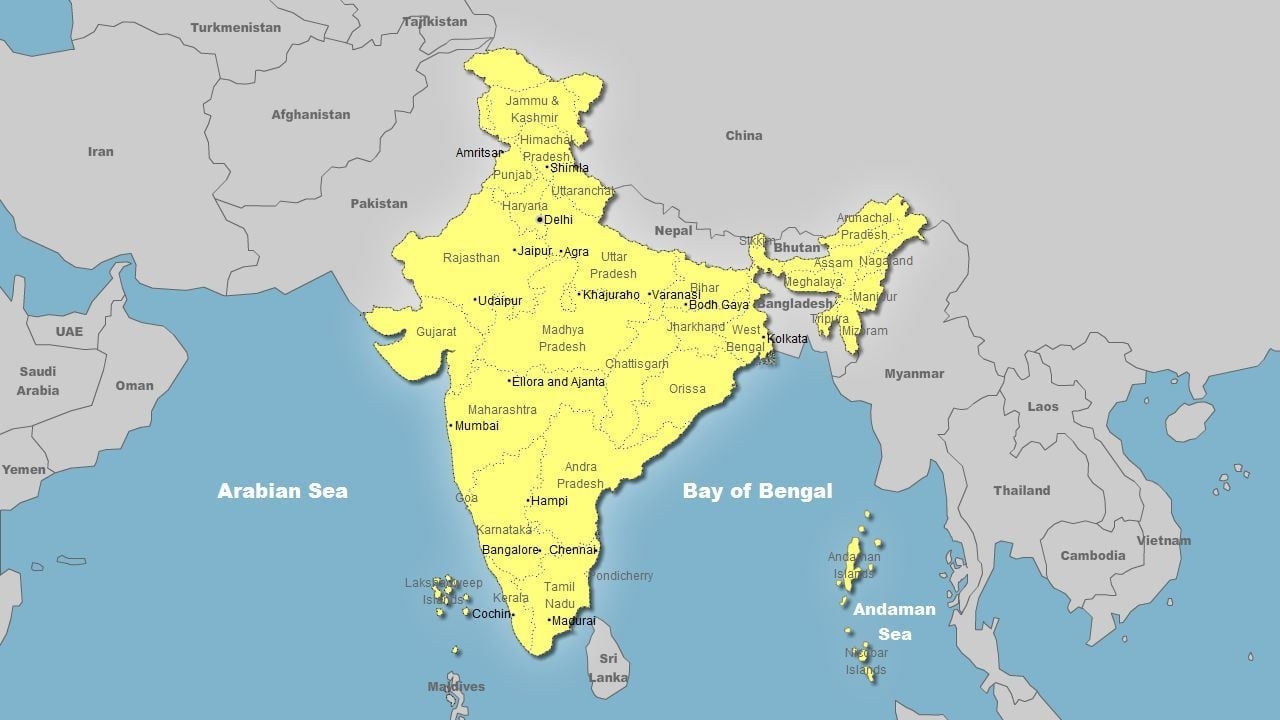 1280x720 India World map. India world map, India map, India, Desktop