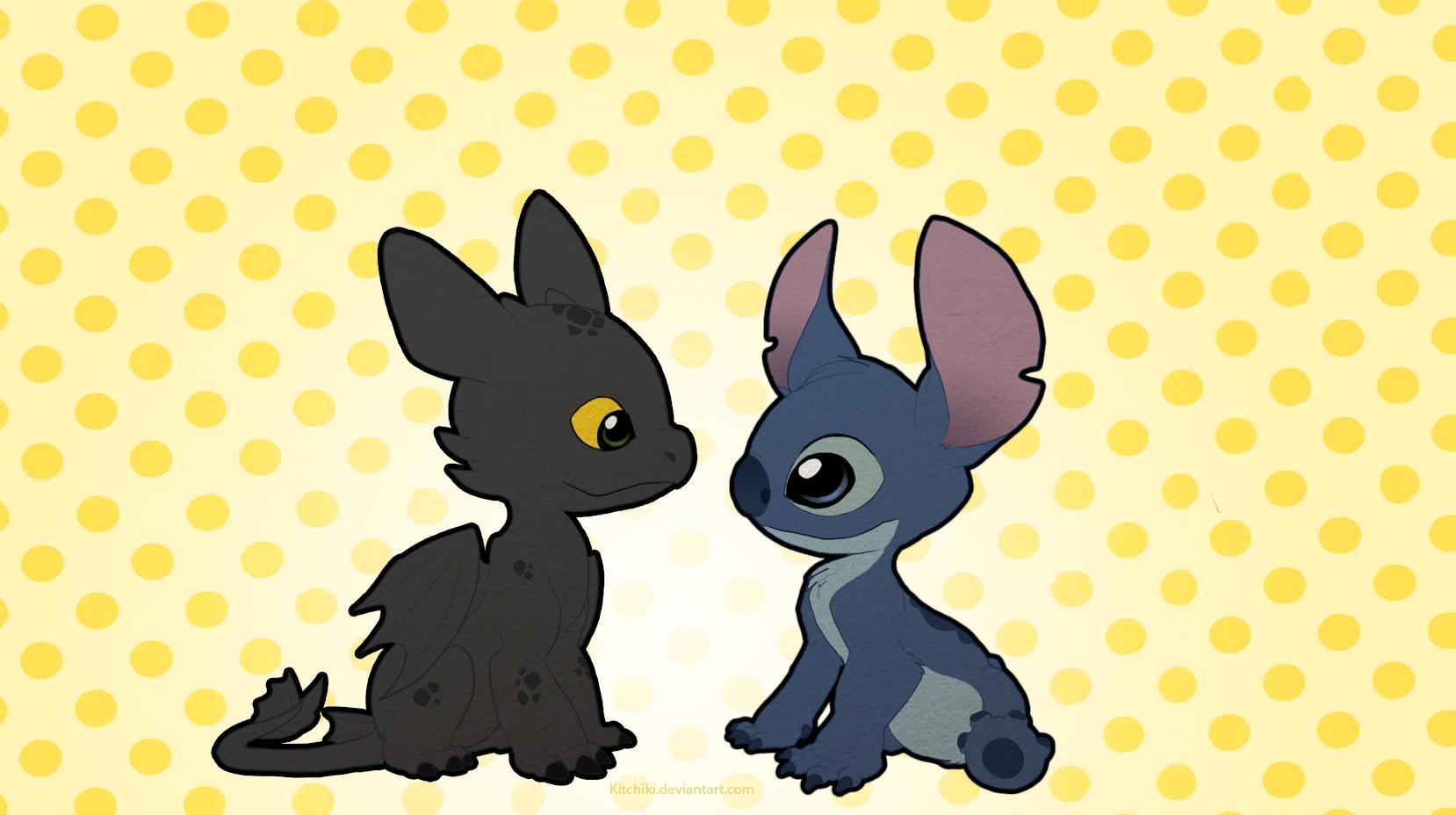 1660x930 Stitch and Toothless, Desktop