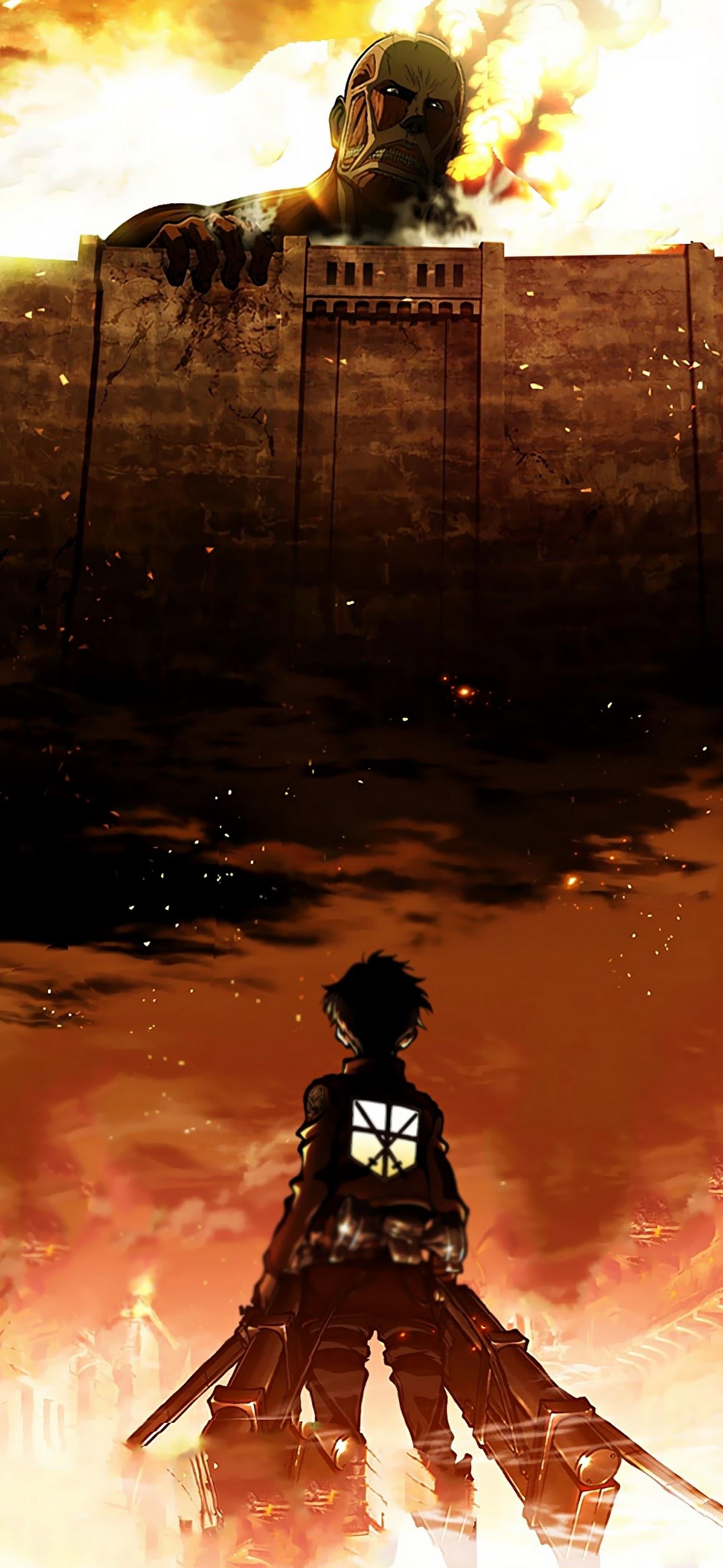 1440x3120 Eren Colossal Titan Attack on Titan 4K Wallpaper, Phone