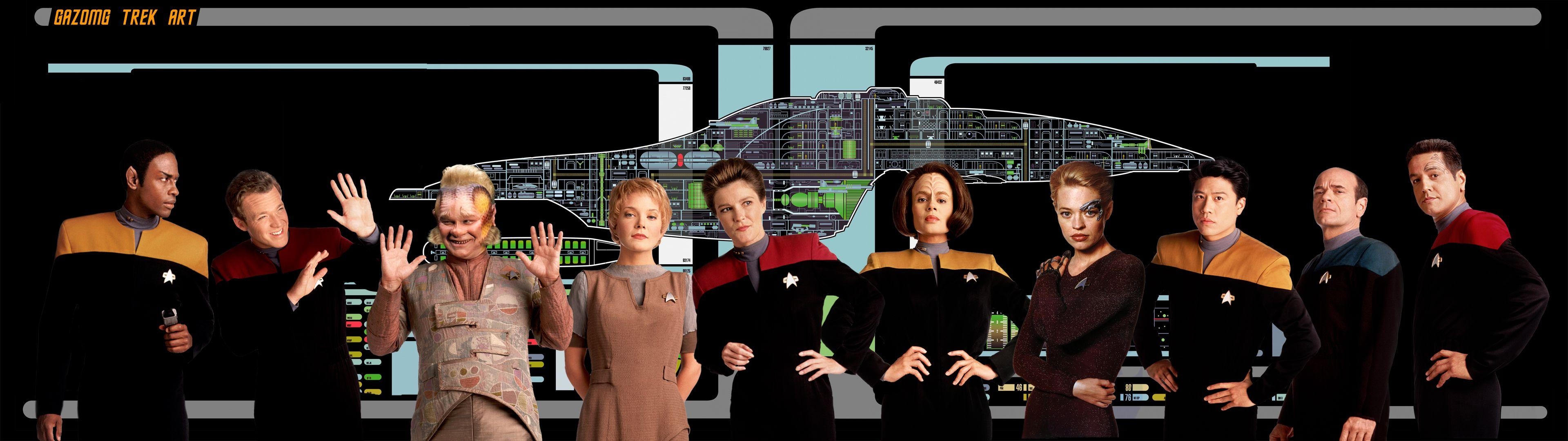 3840x1080 Extra Widescreen Star Trek Voyager Wallpaper, Dual Screen