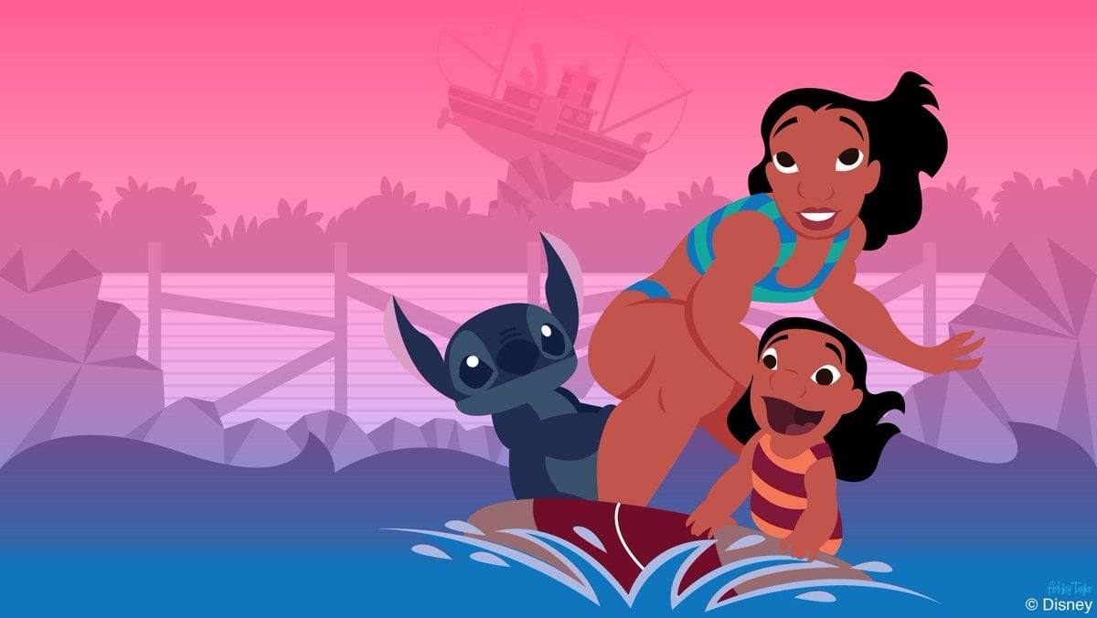 1200x680 Disney Parks's Disney Doodle shows Lilo, Stitch & Nani surfing at Disney's Typhoon Lagoon!, Desktop