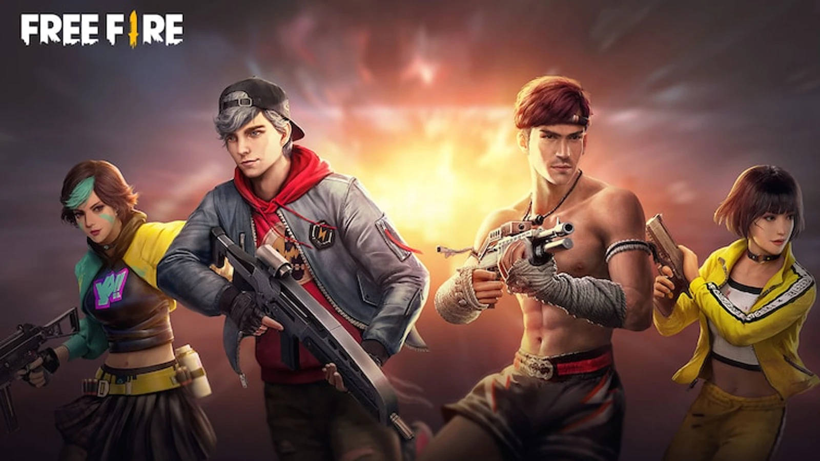 1600x900 Download Free Fire Banner With Characters Wallpaper, Desktop