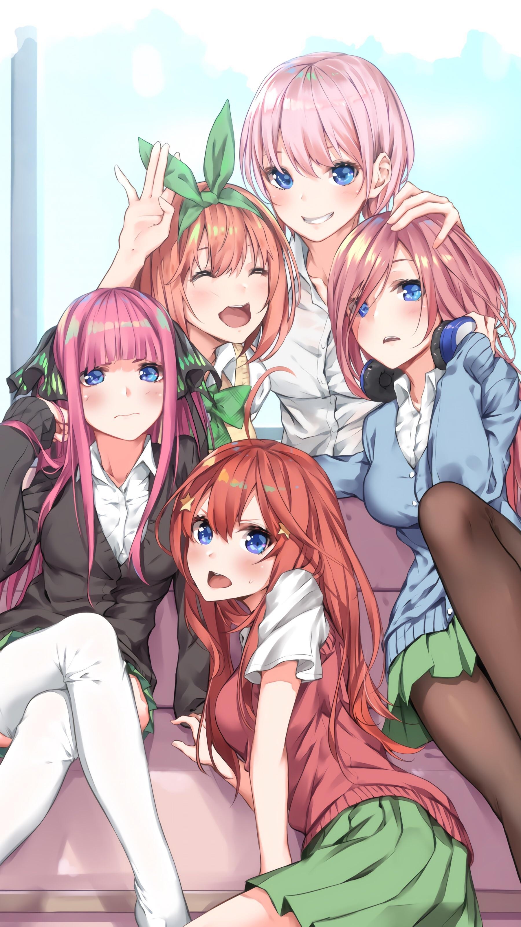 1800x3200 Ichika, Yotsuba, Miku, Nino and Itsuki Nakano The, Phone