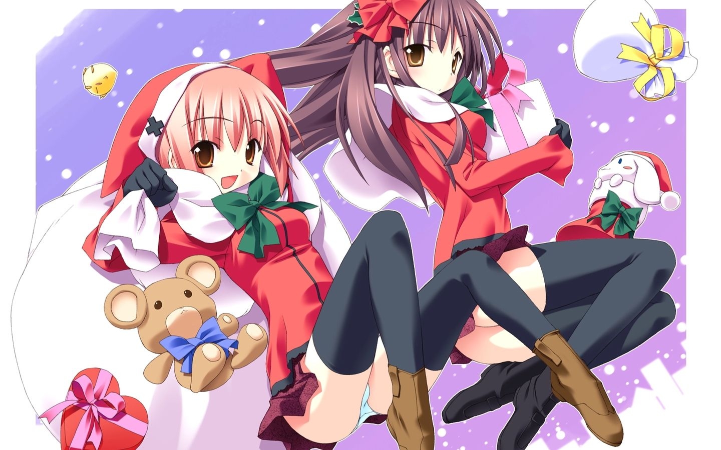 1440x900 Free Cute Anime Girls in Christmas Wallpaper wallpaper Wallpaper, Desktop