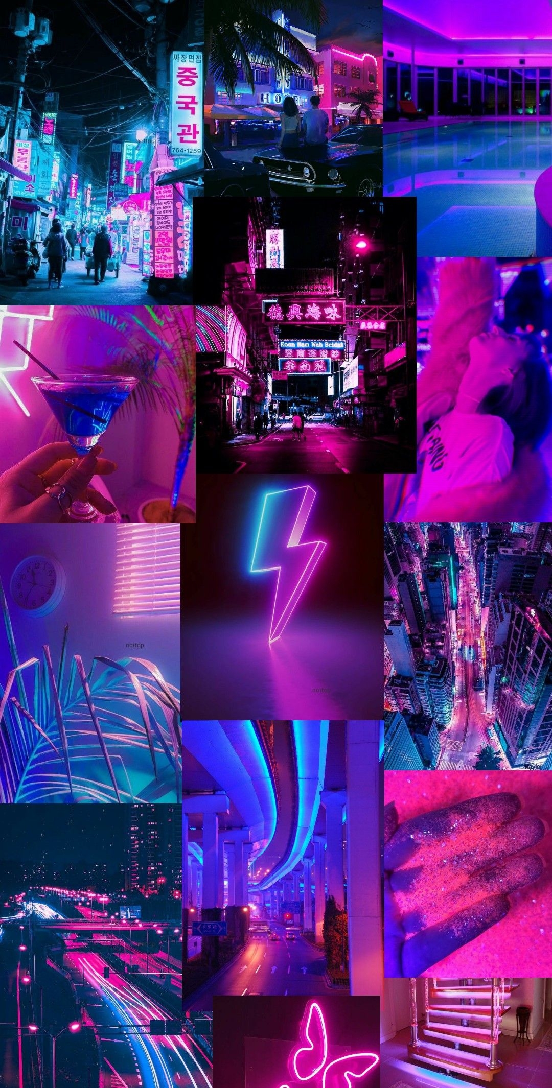 1080x2130 Blue and Pink Aesthetic Neon Wallpaper Free Blue and Pink Aesthetic Neon Background, Phone