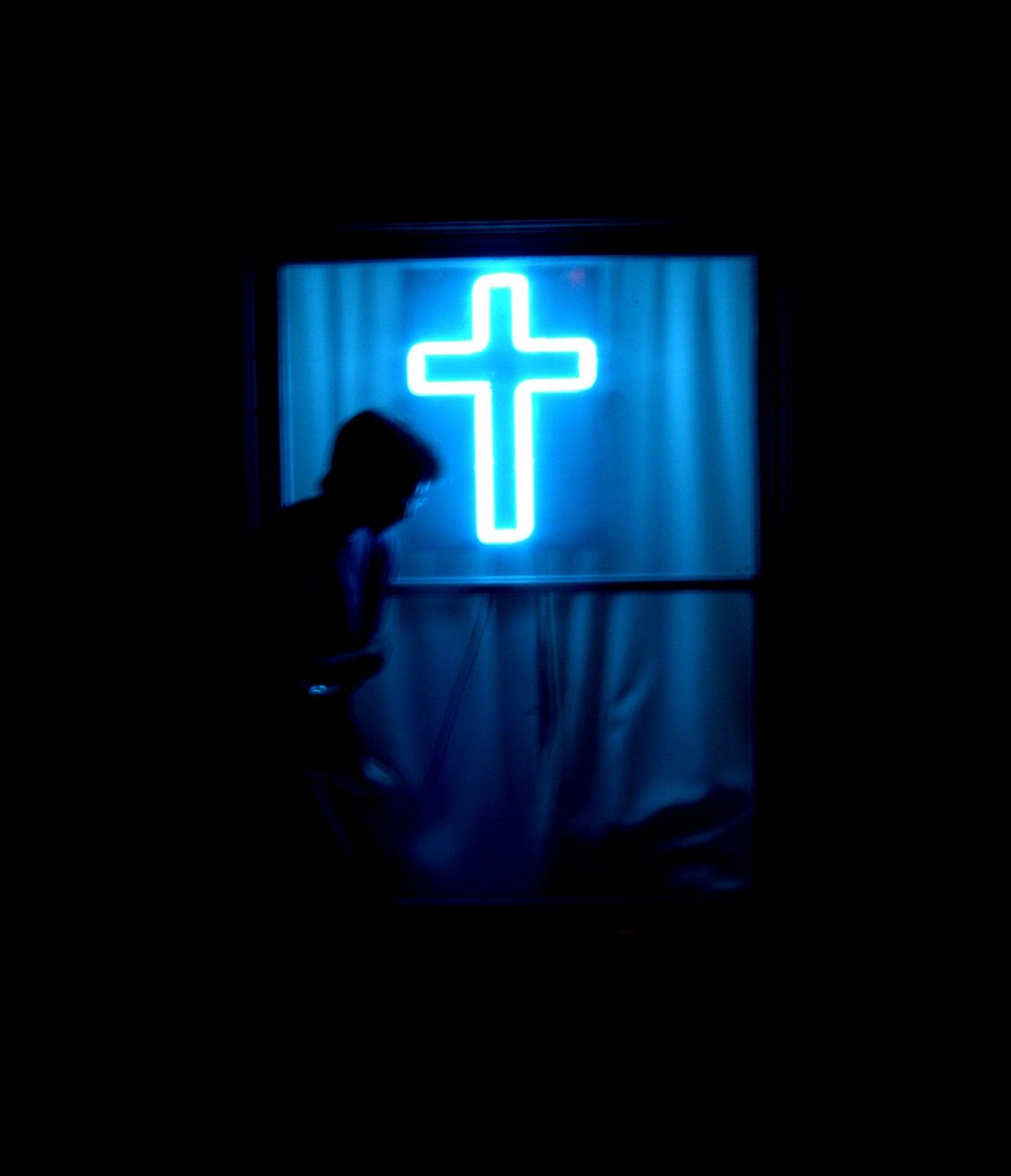 1400x1630 Neon Cross Wallpaper, Phone