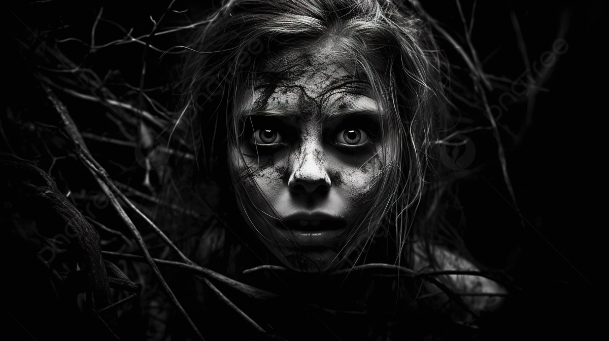 1200x680 Dark Wallpaper With Scary Girl Background, Creepy Black And White Picture Background Image And Wallpaper for Free Download, Desktop