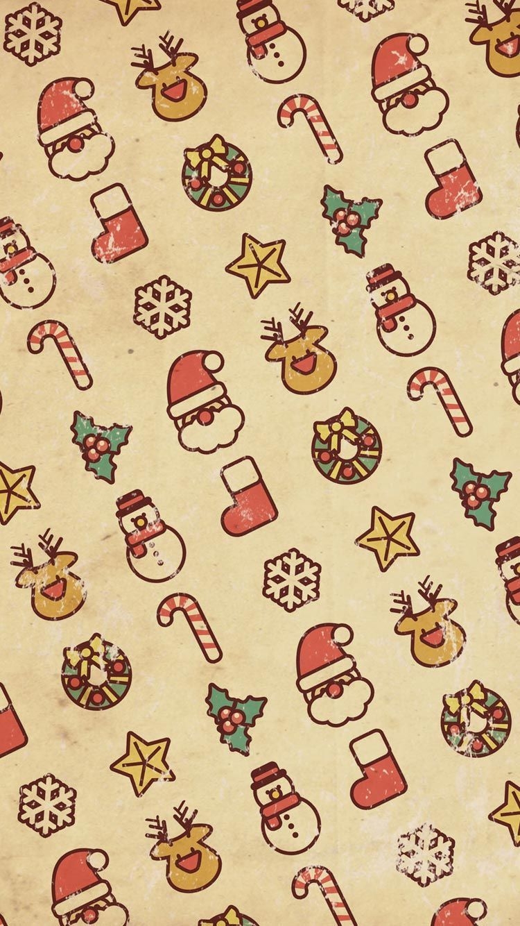 750x1340 Vintage Christmas iPhone Wallpaper Free Vintage Christmas iPhone Background, Phone