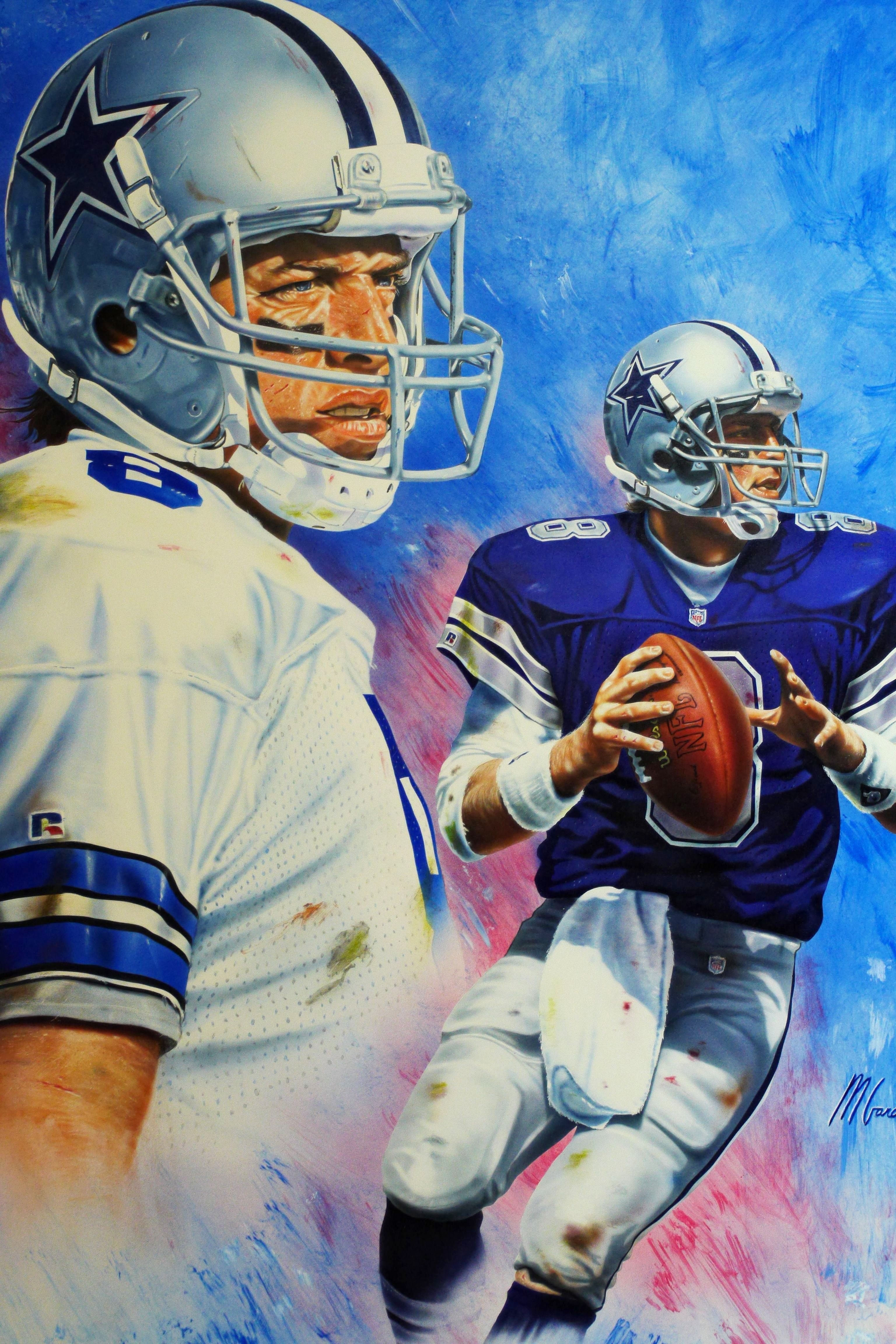 3080x4610 Troy Aikman Cowboys 20 x 26 by Mike Gardner. Dallas cowboys, Dallas cowboys football, Dallas cowboys fans, Phone